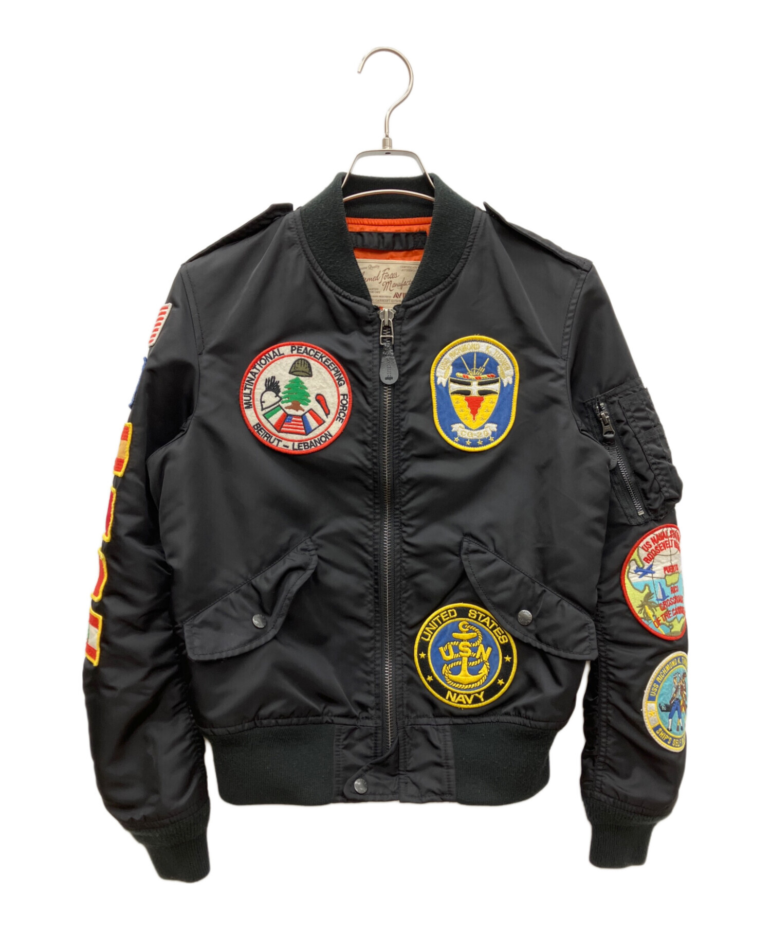 中古・古着通販】AVIREX (アヴィレックス) MA-1ジャケット ブラック