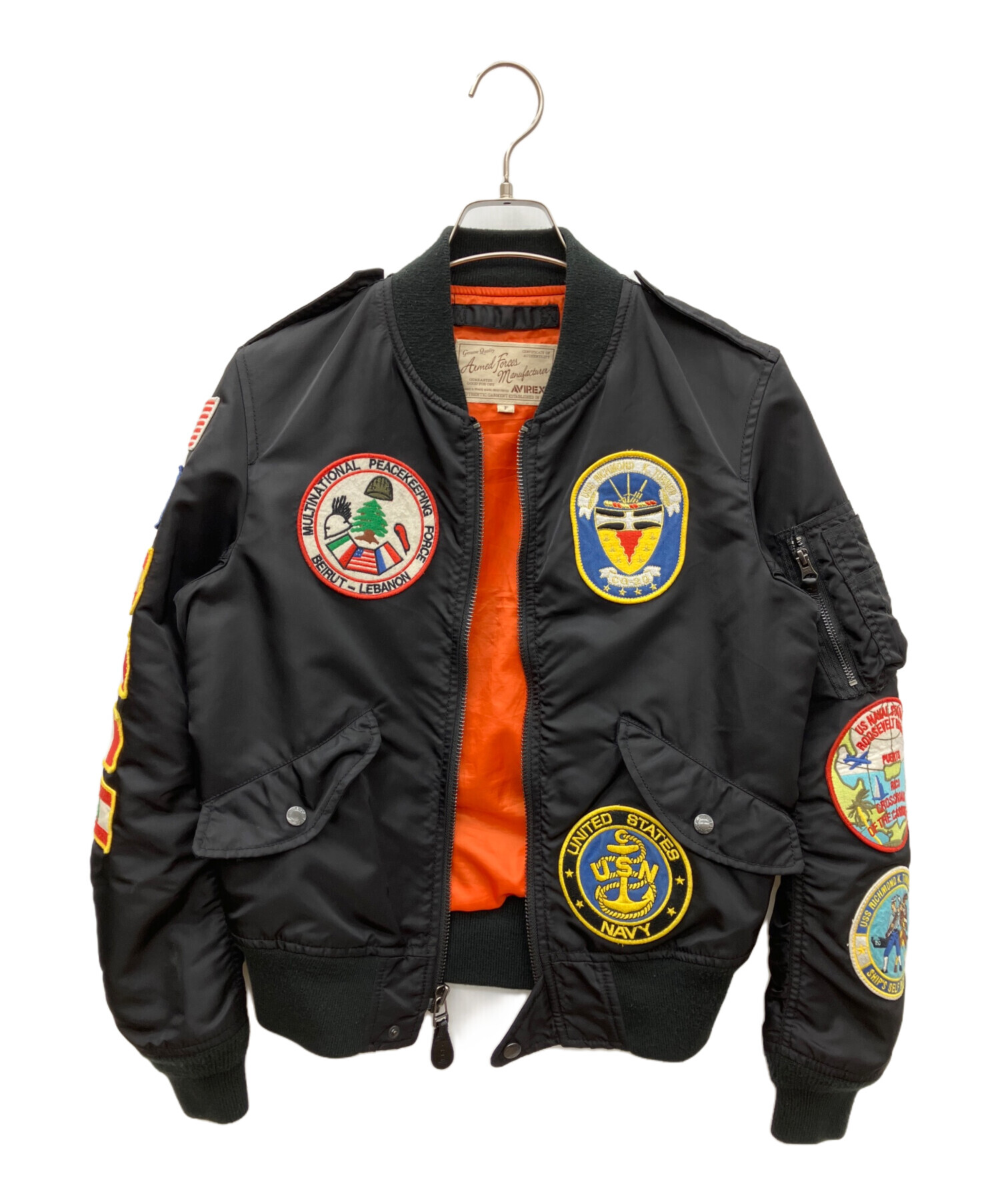 中古・古着通販】AVIREX (アヴィレックス) MA-1ジャケット ブラック