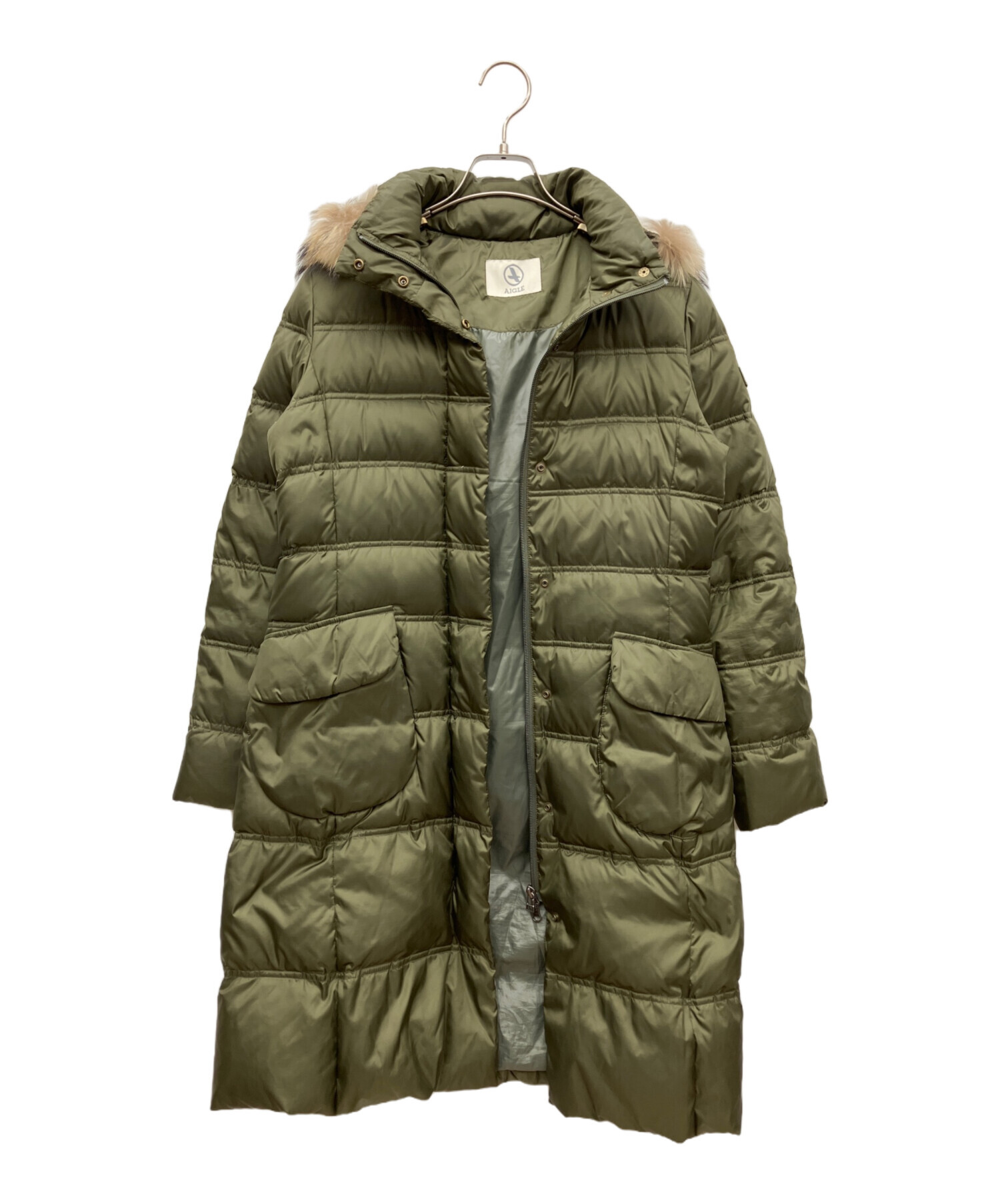 中古・古着通販】AIGLE (エーグル) ダウンコート カーキ サイズ:M 