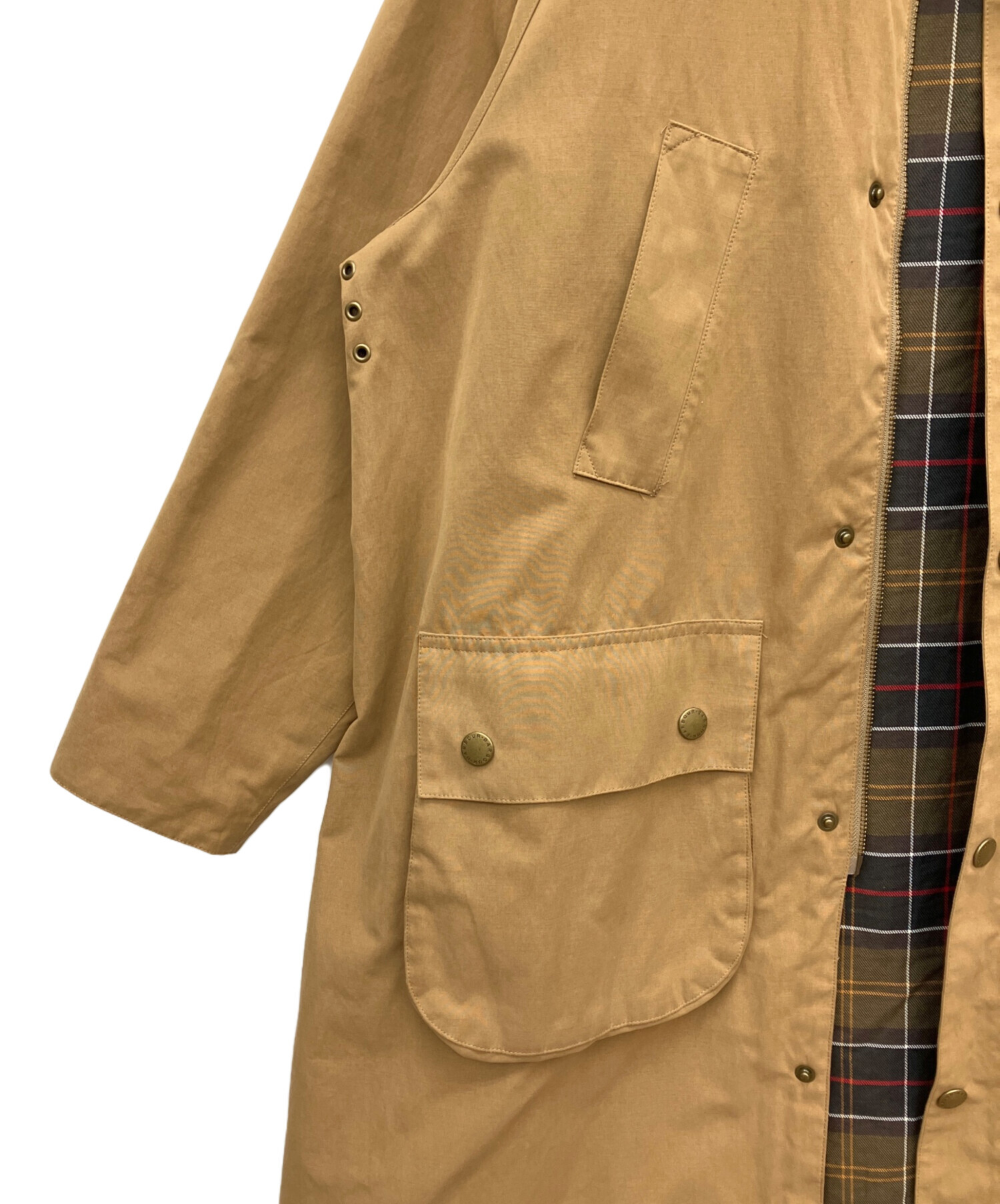 中古・古着通販】Barbour (バブアー) ステンカラーコート ベージュ 中古・古着通販】Barbour (バブアー) ステンカラーコート ベージュ