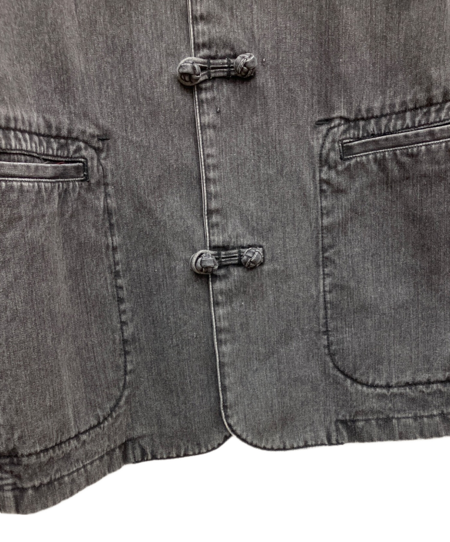 Papas パパス デニム チャイナ ジャケット グレー メンズ 古着 中古・古着通販】PAPAS (パパス) デニムチャイナジャケット グレー