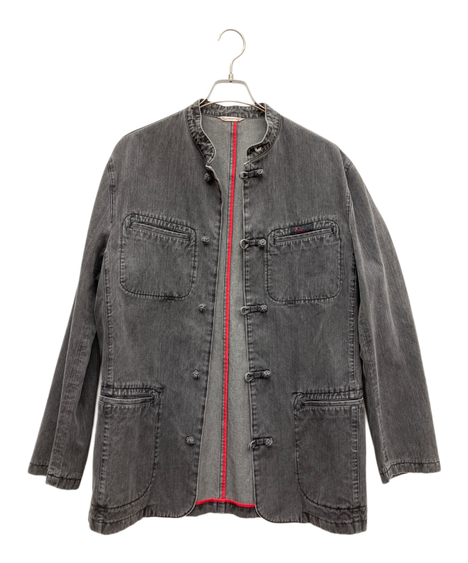 Papas パパス デニム チャイナ ジャケット グレー メンズ 古着 中古・古着通販】PAPAS (パパス) デニムチャイナジャケット グレー