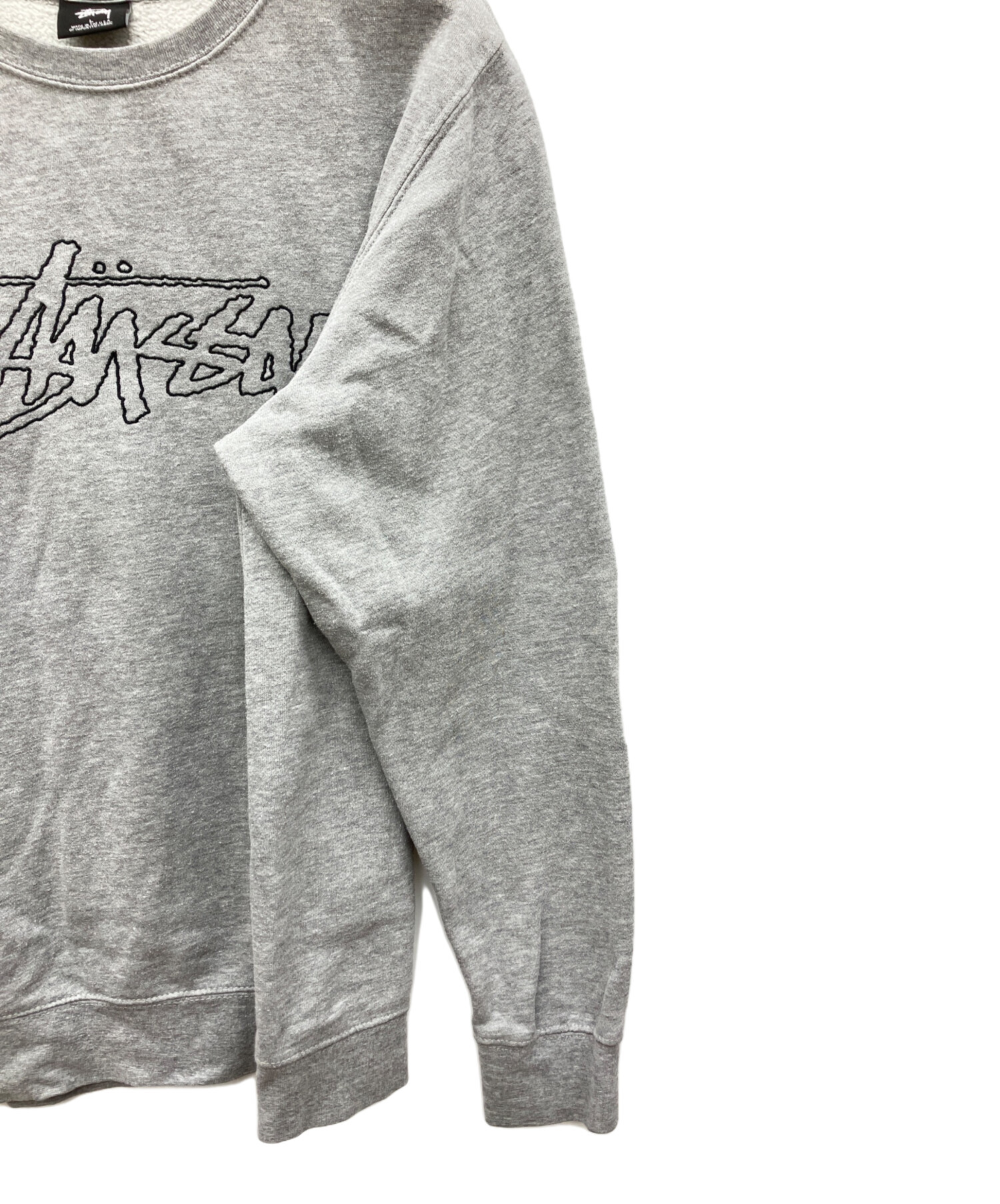 値下げあり Stussy ロゴ入り グレー スウェット Lサイズ 中古・古着通販】stussy (ステューシー) スウェット グレー サイズ:L
