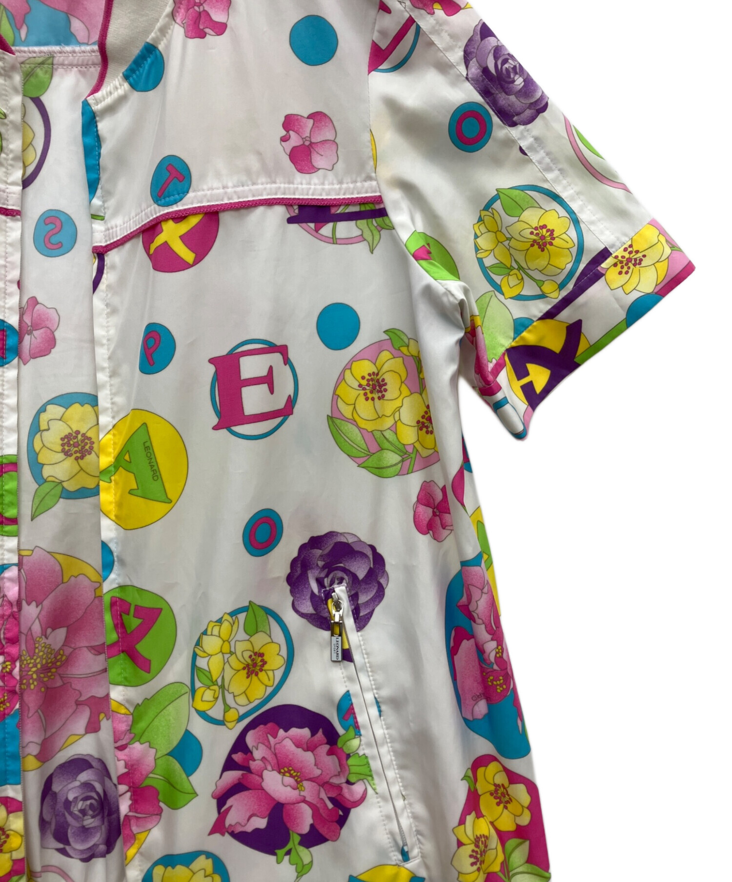 LEONARD SPORT レオナールスポーツ透け感　花柄　ブルゾン　ジャケット LEONARD SPORT レオナールスポーツ透け感 花柄 ブルゾン ジャケット