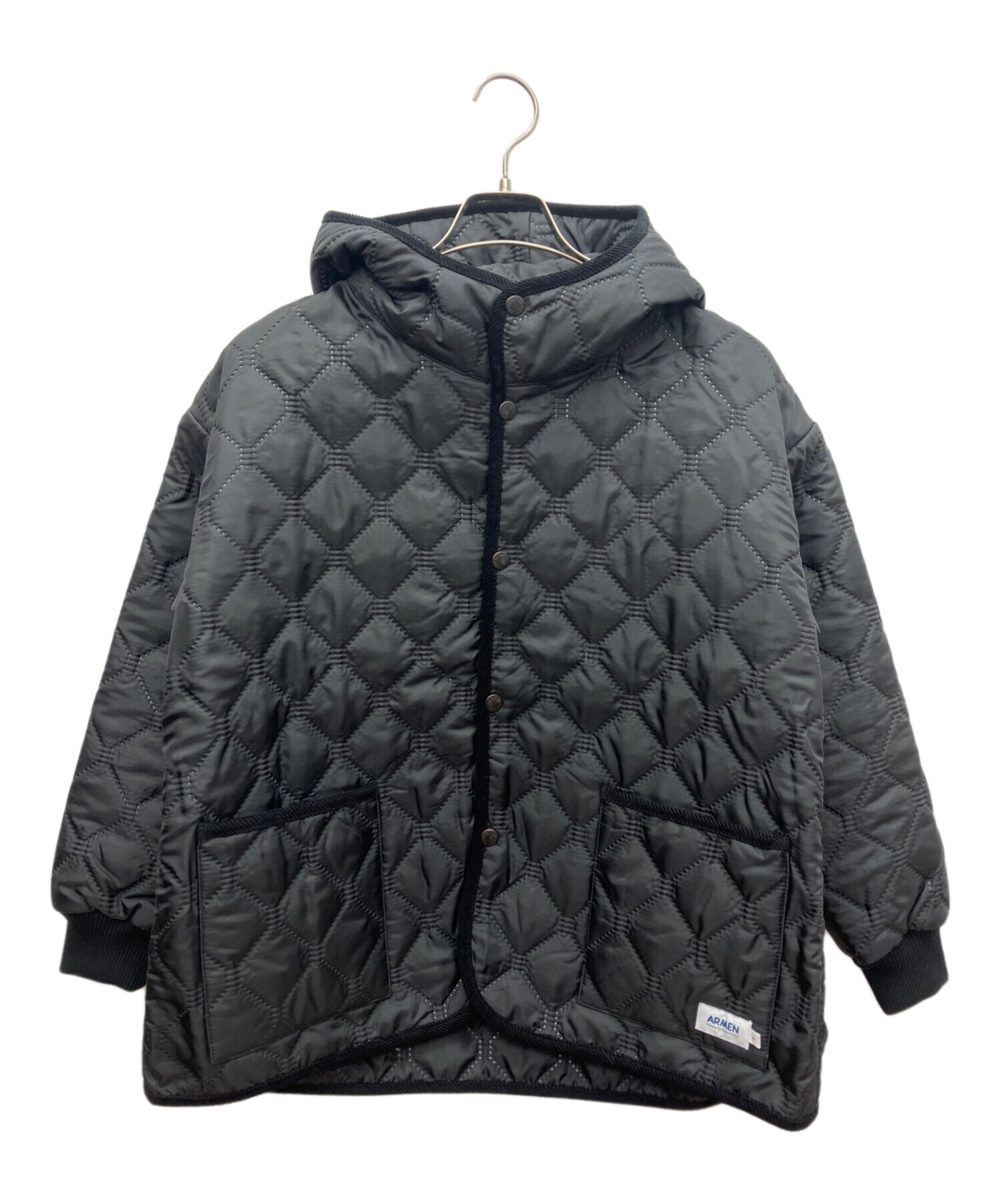 中古・古着通販】ARMEN (アーメン) フーデッドジャケット ブラック 
