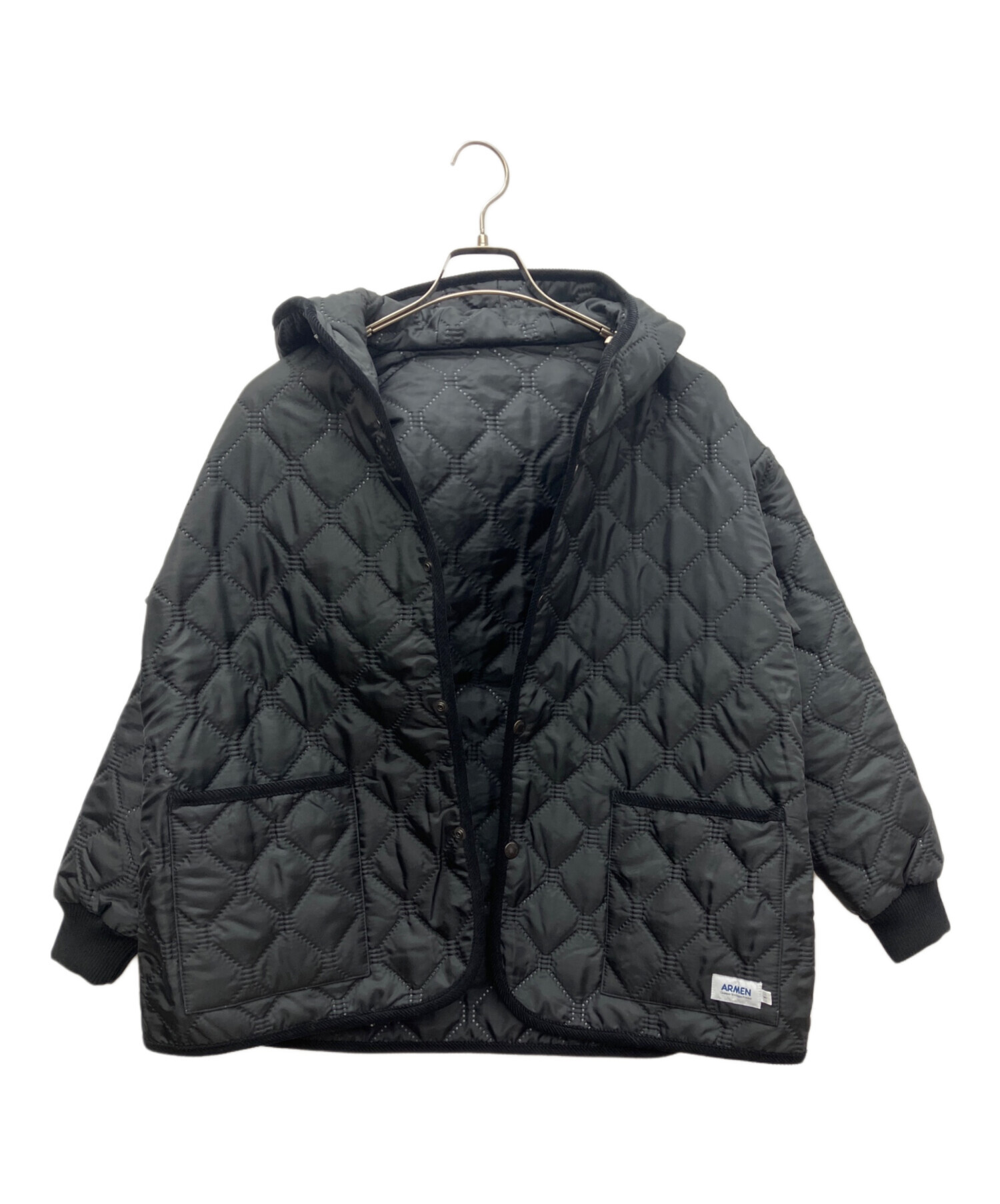 中古・古着通販】ARMEN (アーメン) フーデッドジャケット ブラック 