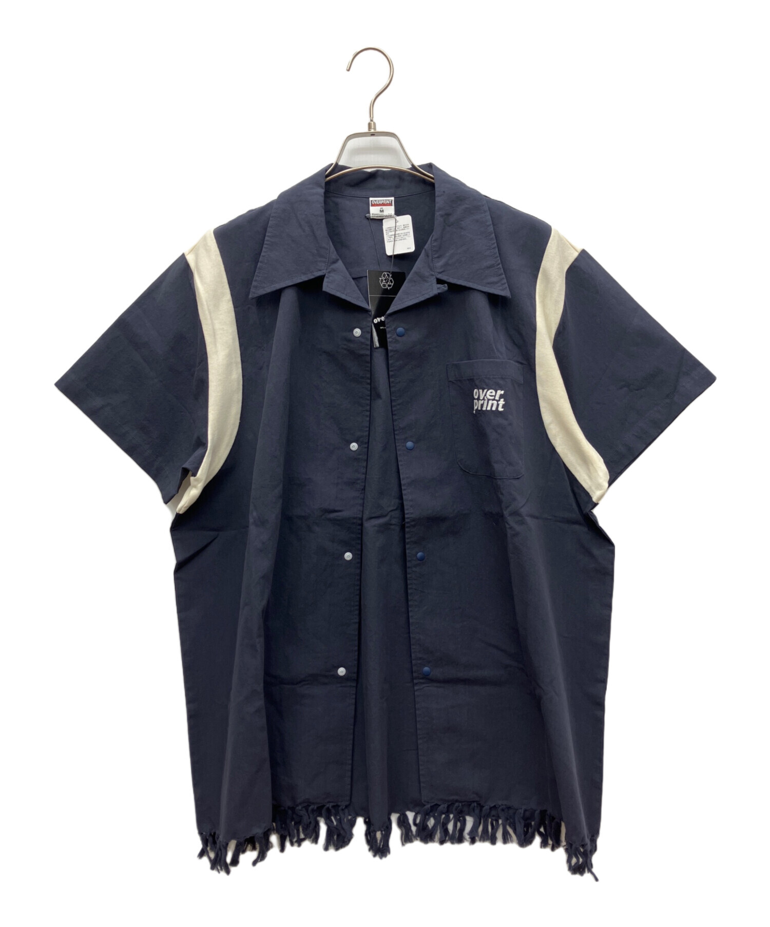 中古・古着通販】overprint (オーバープリント) 半袖シャツ ネイビー 