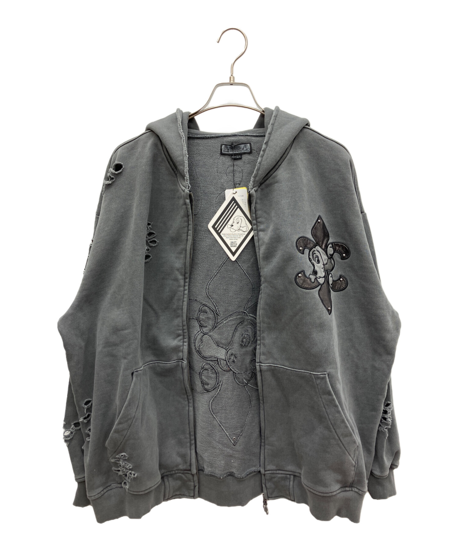 中古・古着通販】GALFY (ガルフィー) ジップパーカー グレー サイズ 