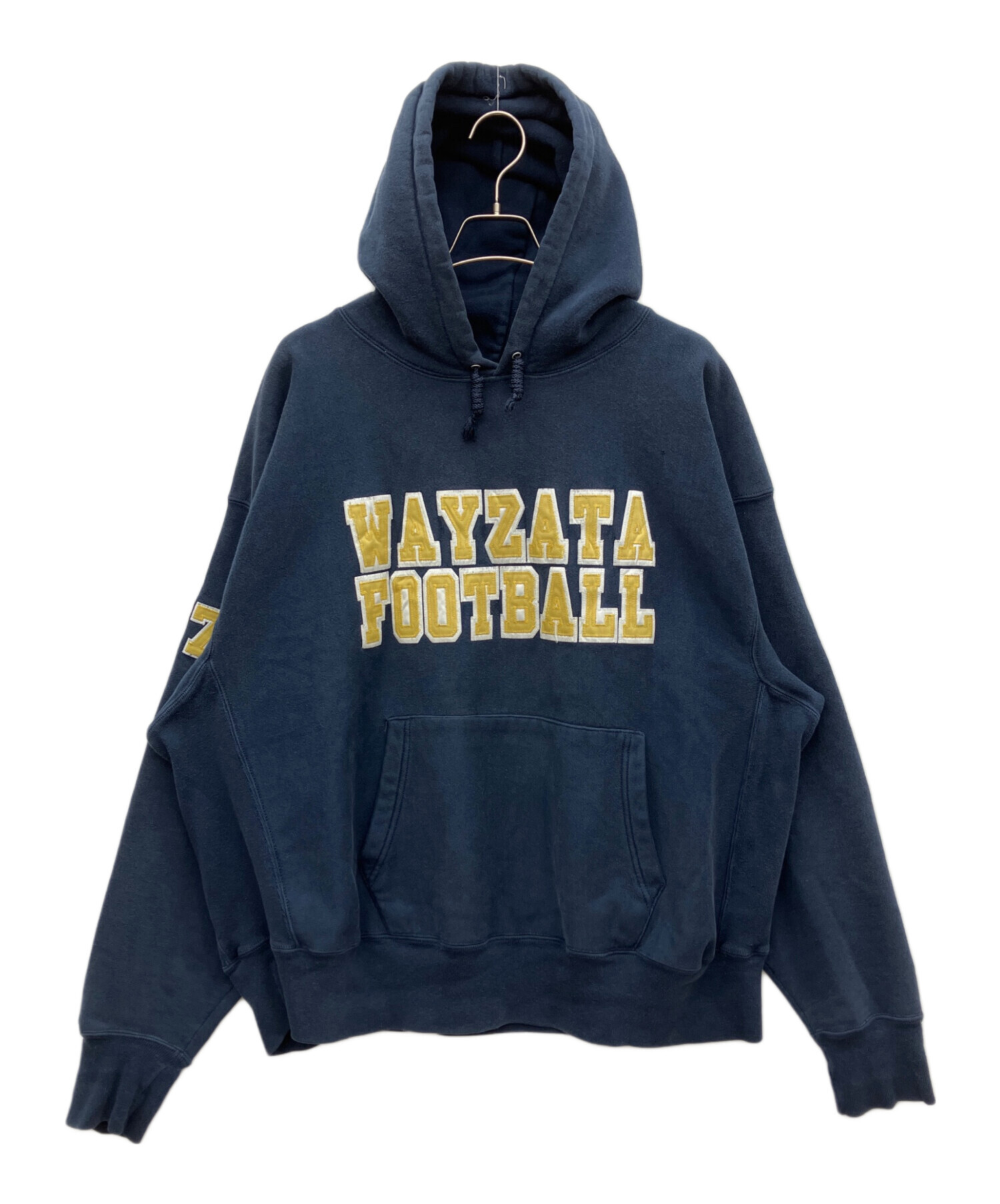 インポート古着Champion/チャンピオンカレッジロゴパーカーM ネイビー 中古・古着通販】Champion (チャンピオン) プルオーバーパーカー