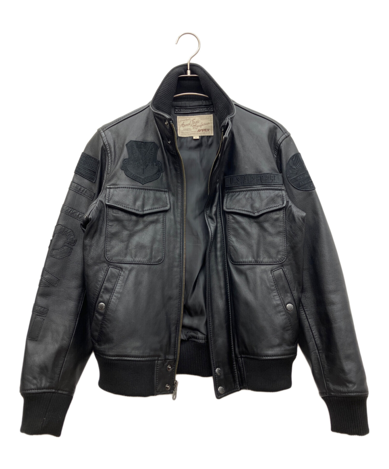 中古・古着通販】AVIREX (アヴィレックス) レザージャケット ブラック 