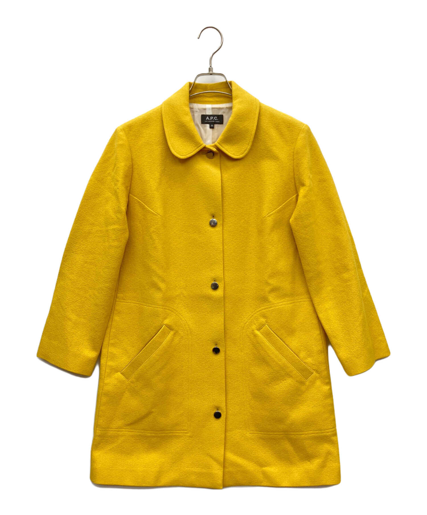 中古・古着通販】A.P.C. (アーペーセー) ステンカラーコート イエロー 