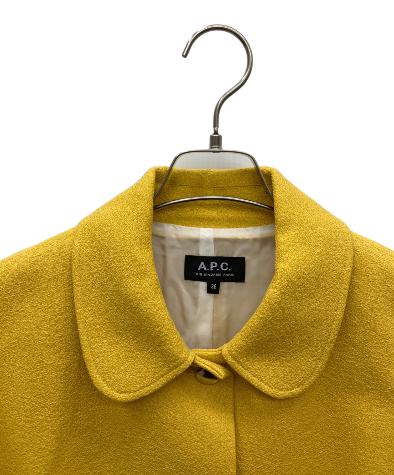 中古・古着通販】A.P.C. (アーペーセー) ステンカラーコート イエロー 