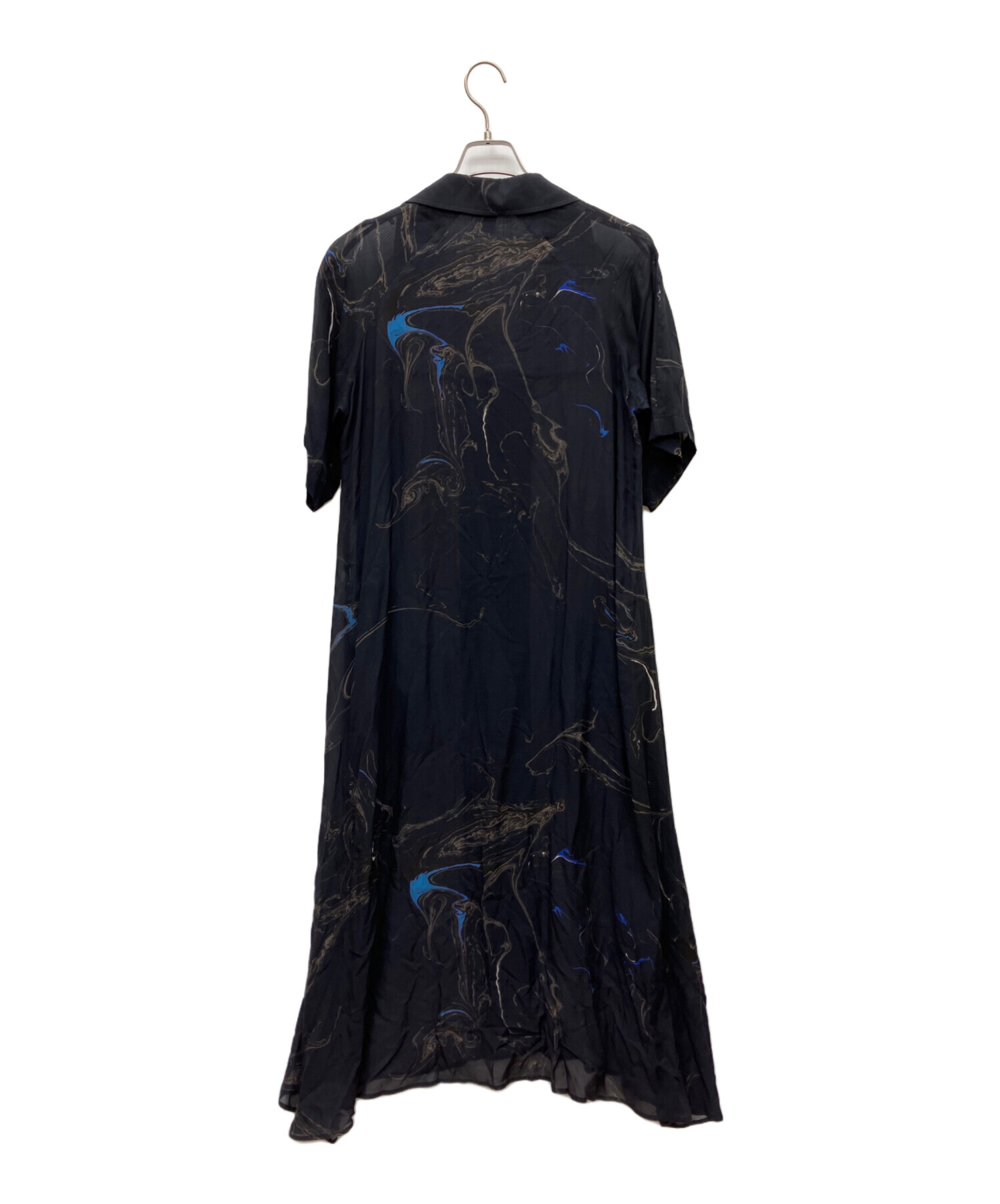 Y's ワイズ FRONT TUCK DRESS ネイビー2 中古・古着通販】Y's (ワイズ) シャツワンピース ネイビー サイズ:1
