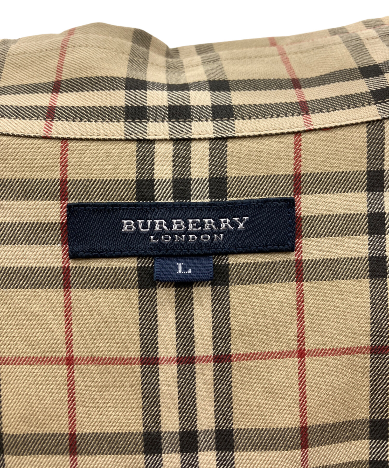【美品】バーバリーロンドン　大きいサイズ長袖シャツ　黒　46 13号 15号　L 中古・古着通販】BURBERRY LONDON (バーバリーロンドン) 長袖シャツ