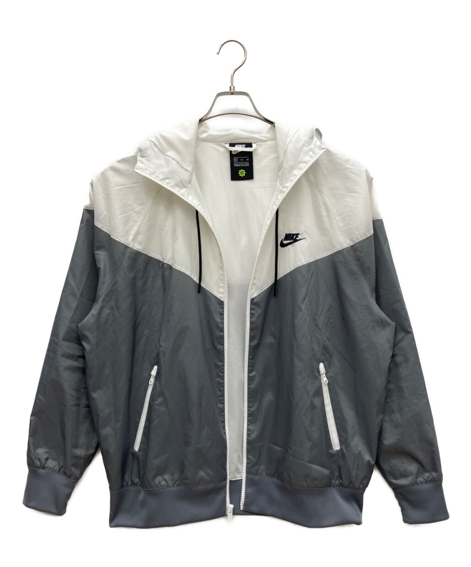中古・古着通販】NIKE (ナイキ) ナイロンジャケット ホワイト×グレー 