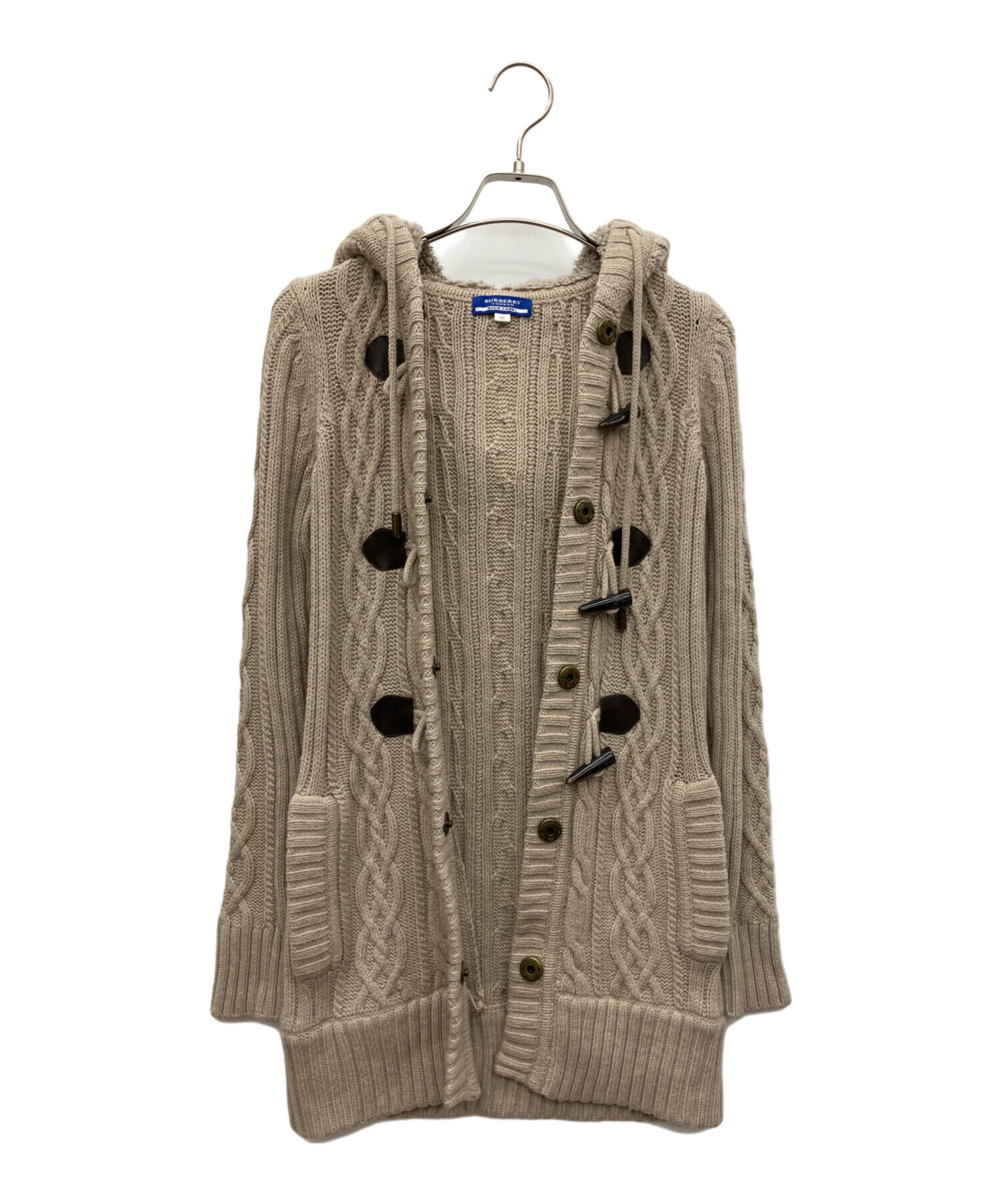 BURBERRY BLUE LABEL ケーブルニットカーディガン 38 グレー 中古・古着通販】BURBERRY BLUE LABEL (バーバリー ブルー レーベル
