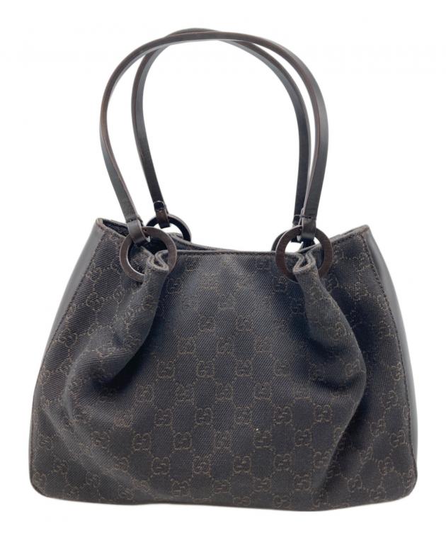GGパターン 黒 キャンバス ハンドバッグ中古 中古・古着通販】GUCCI (グッチ) GGキャンバスハンドバッグ ブラウン
