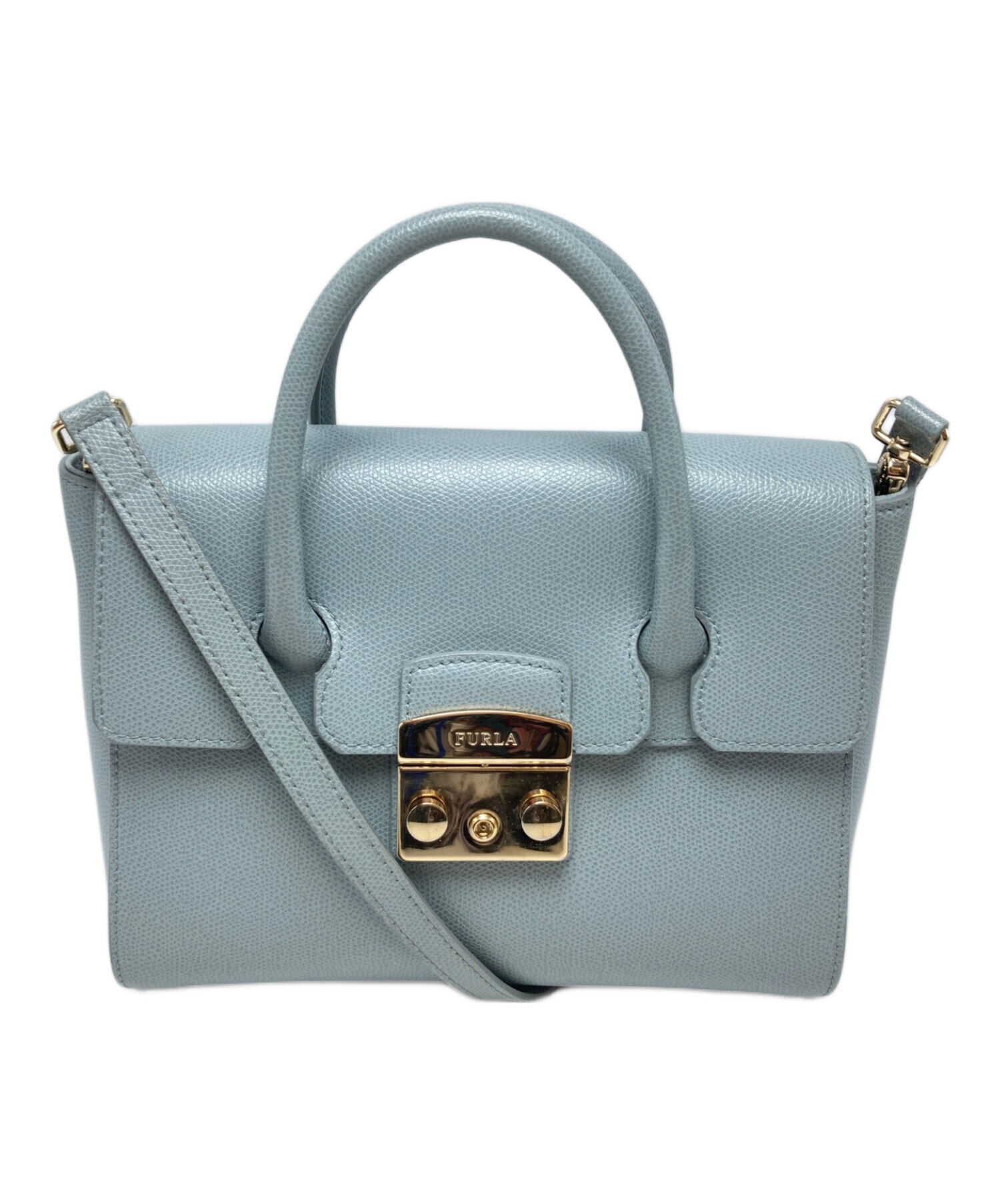 中古・古着通販】FURLA (フルラ) メトロポリスサッチェルバッグ ブルー