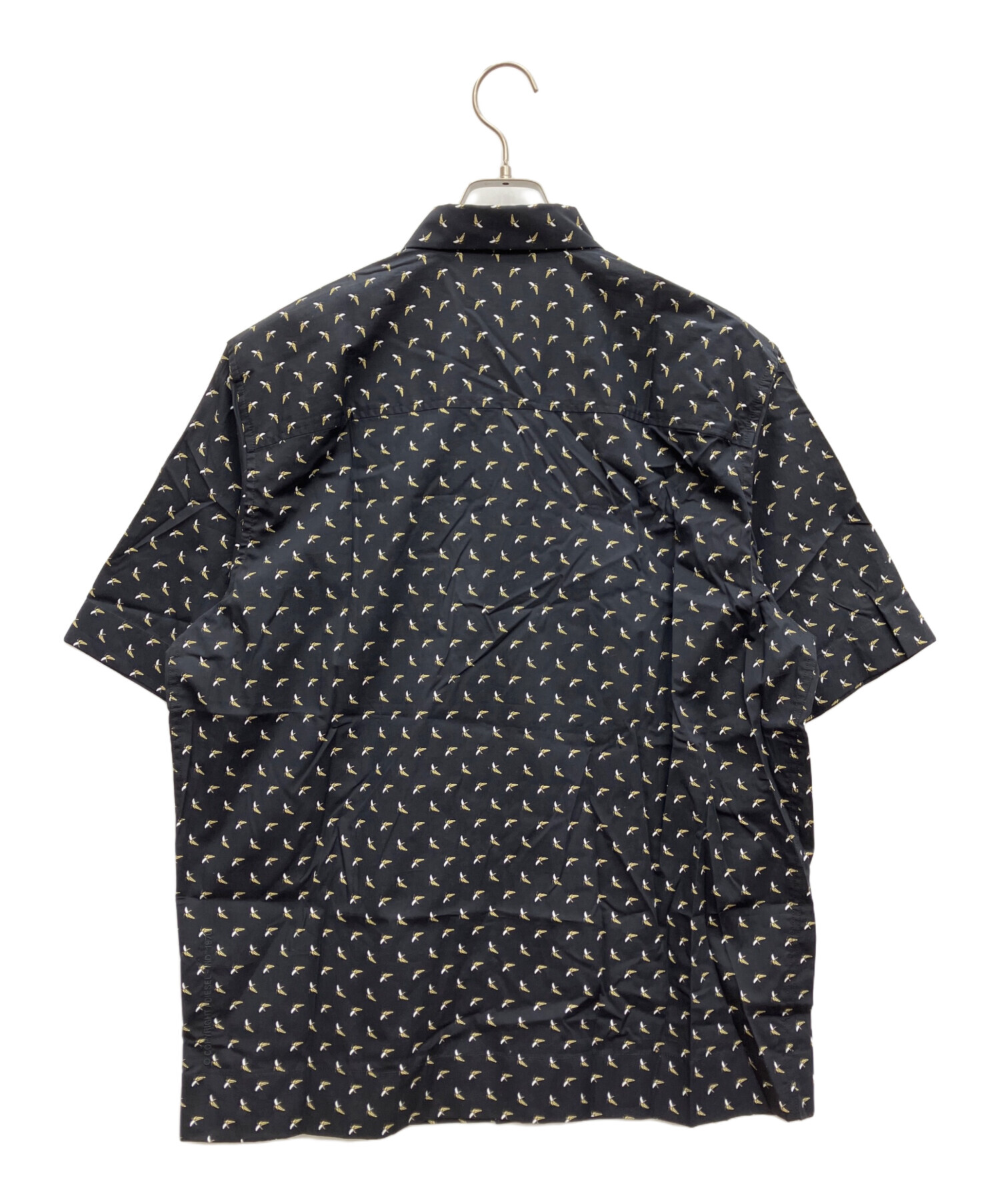 中古・古着通販】DIESEL (ディーゼル) 半袖シャツ ブラック×イエロー 