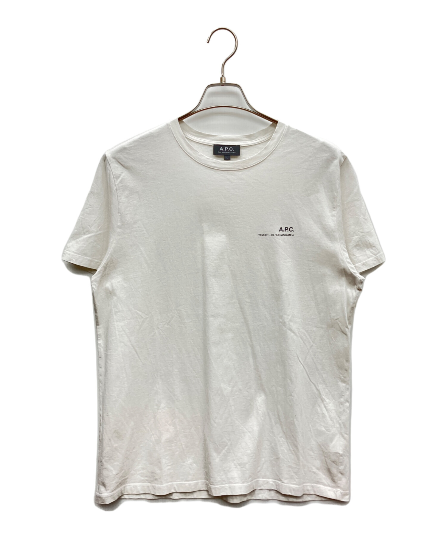 中古・古着通販】A.P.C. (アーペーセー) 半袖Tシャツ ホワイト サイズ
