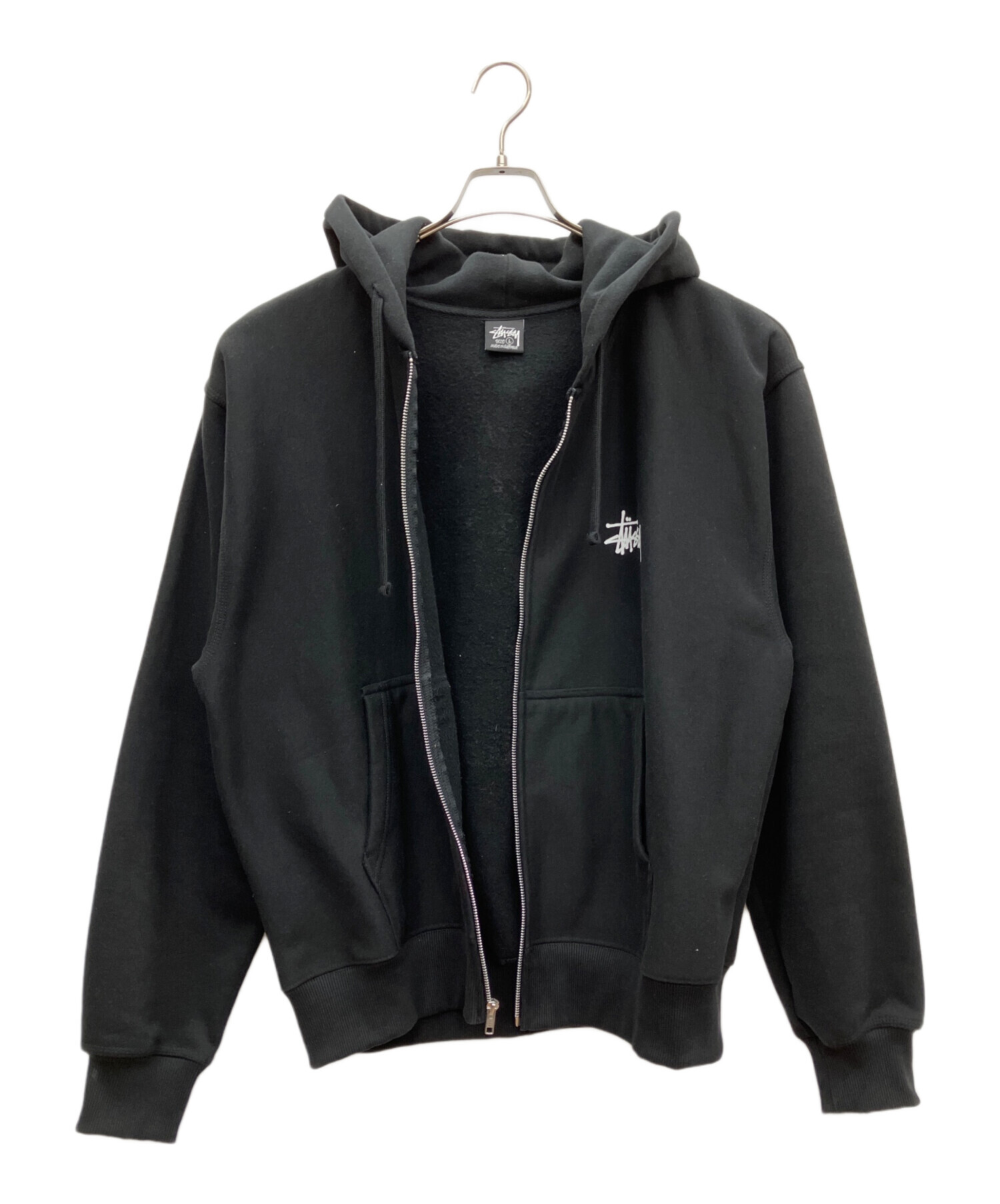 中古・古着通販】stussy (ステューシー) ロゴジップパーカー ブラック