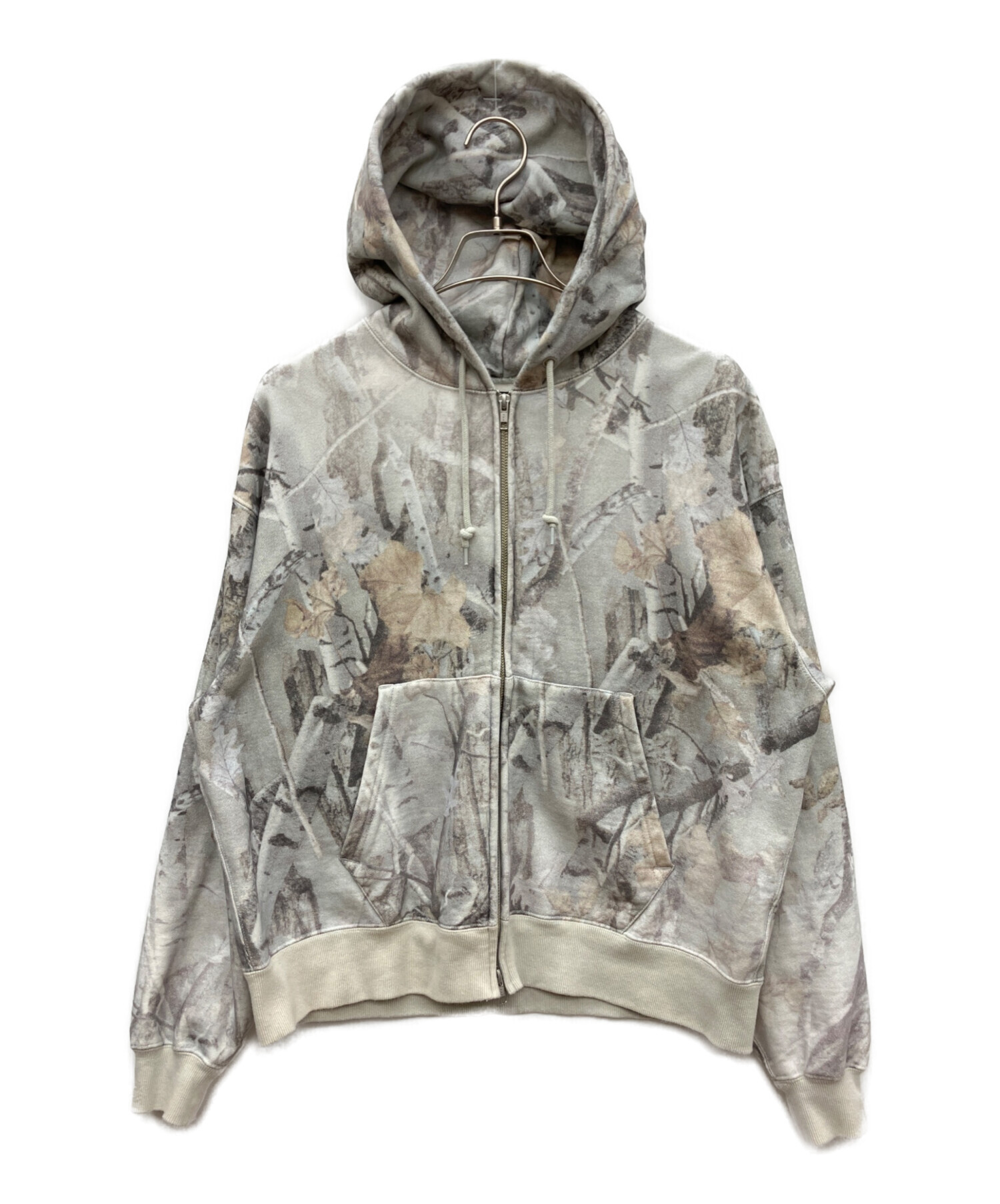 中古・古着通販】BEAMS (ビームス) ジップパーカー グレー×ホワイト