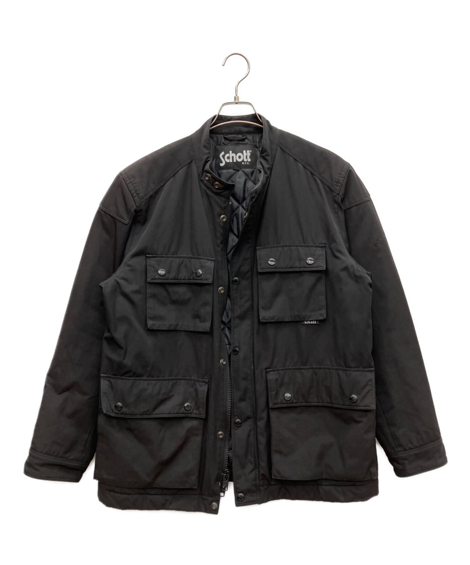 古着 中綿ジャケット 中古・古着通販】Schott (ショット) 中綿ジャケット ブラック サイズ
