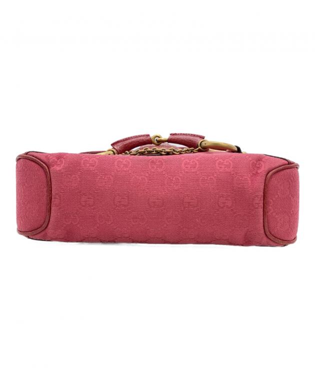 グッチ ワンショルダーバッグ ホースビット スウェード ピンク 中古・古着通販】GUCCI (グッチ) ホースビットワンショルダーバッグ
