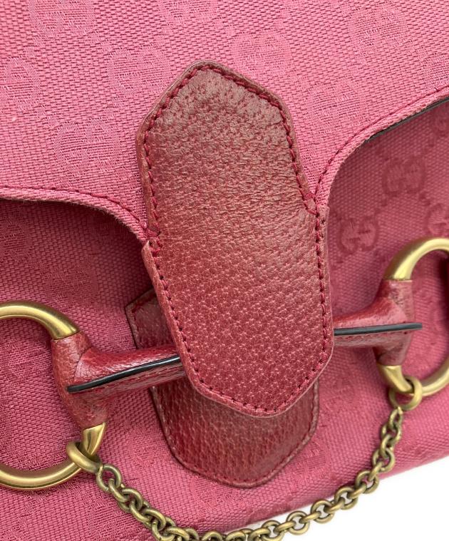 GUCCI バッグ　ハンドバッグ　限定　ピンク　ホースビット　ハミ　グッチ 中古・古着通販】GUCCI (グッチ) ホースビットワンショルダーバッグ