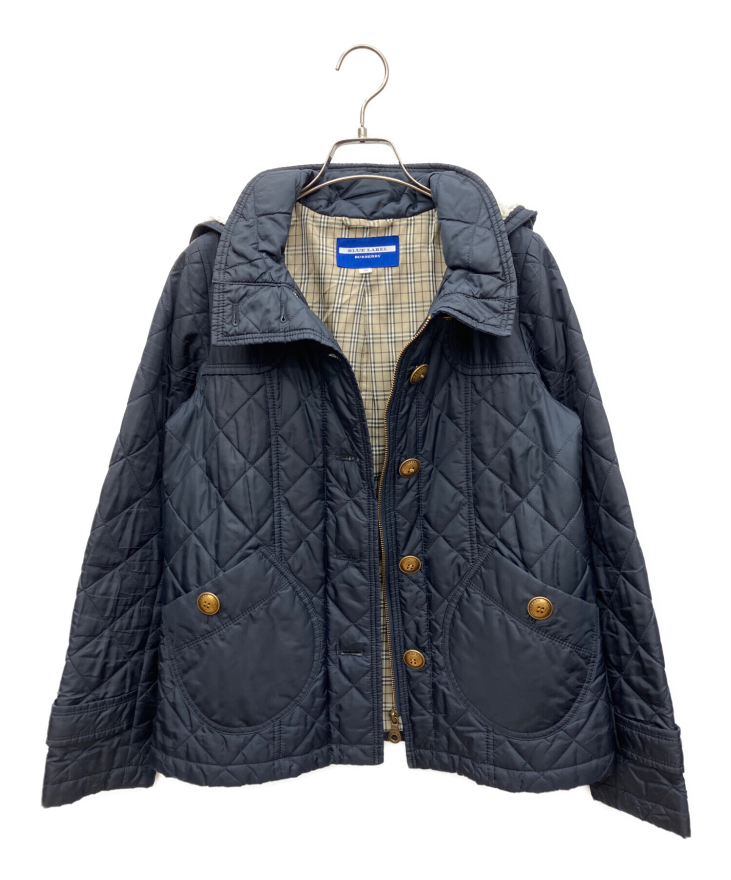 バーバリー　12y 150cm ネイビー キルティングジャケット 中古・古着通販】BURBERRY BLUE LABEL (バーバリー ブルー レーベル