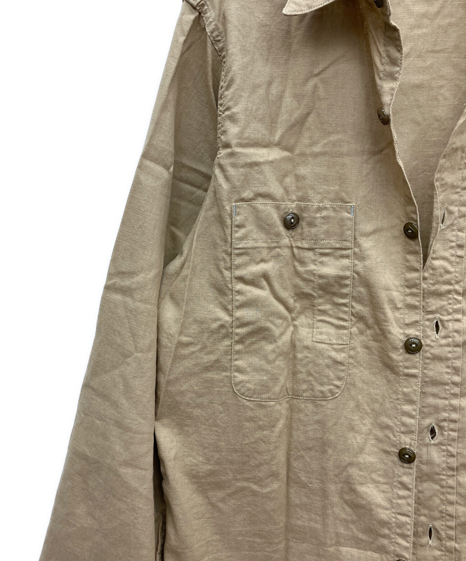 古*物様 50's BIG YANK 山ポケ長袖シャツ ベージュ 中古・古着通販】BIG YANK (ビッグヤンク) 長袖シャツ ベージュ サイズ