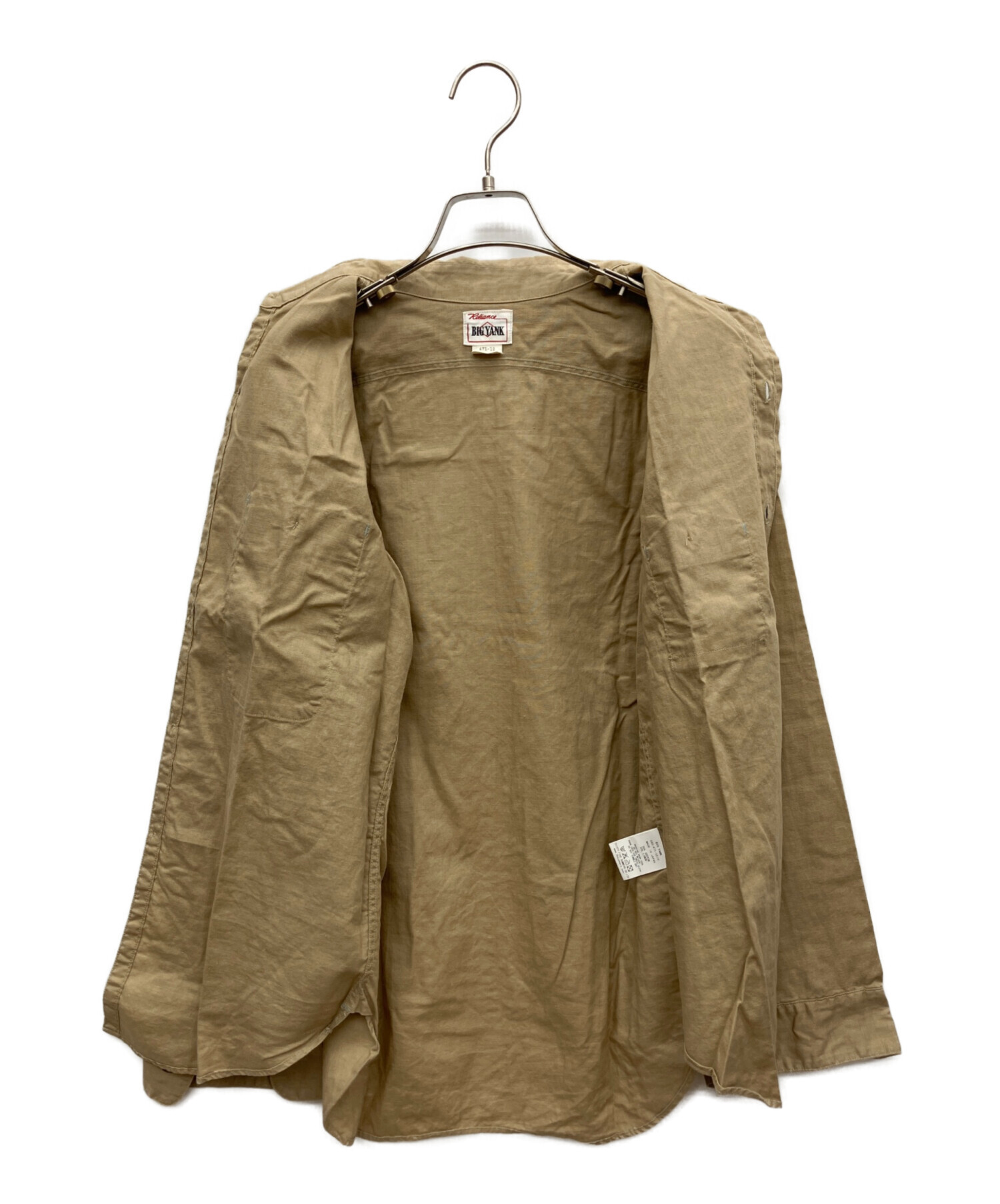 古*物様 50's BIG YANK 山ポケ長袖シャツ ベージュ 中古・古着通販】BIG YANK (ビッグヤンク) 長袖シャツ ベージュ サイズ