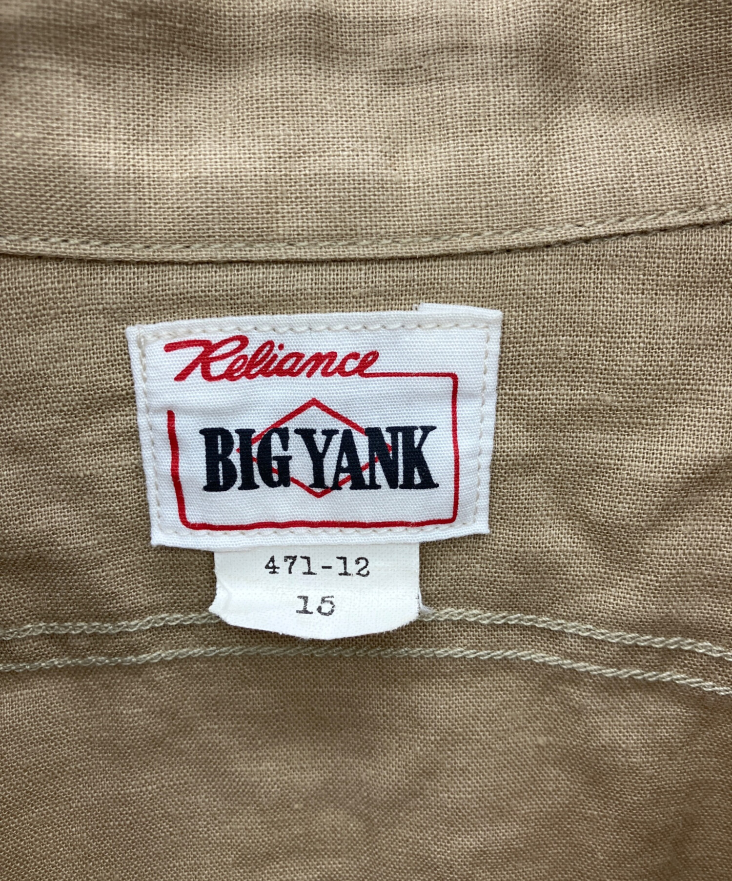 中古・古着通販】BIG YANK (ビッグヤンク) 長袖シャツ ベージュ サイズ