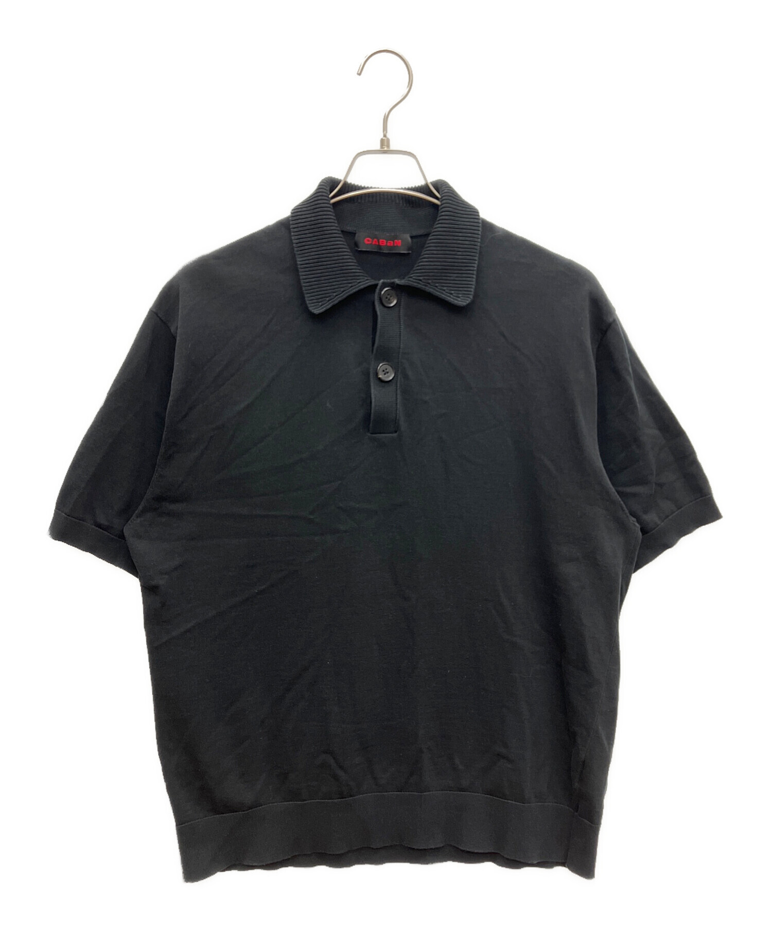 キャバン caban 半袖　ニット　黒 中古・古着通販】CABAN (キャバン) ポロニットプルオーバー ブラック