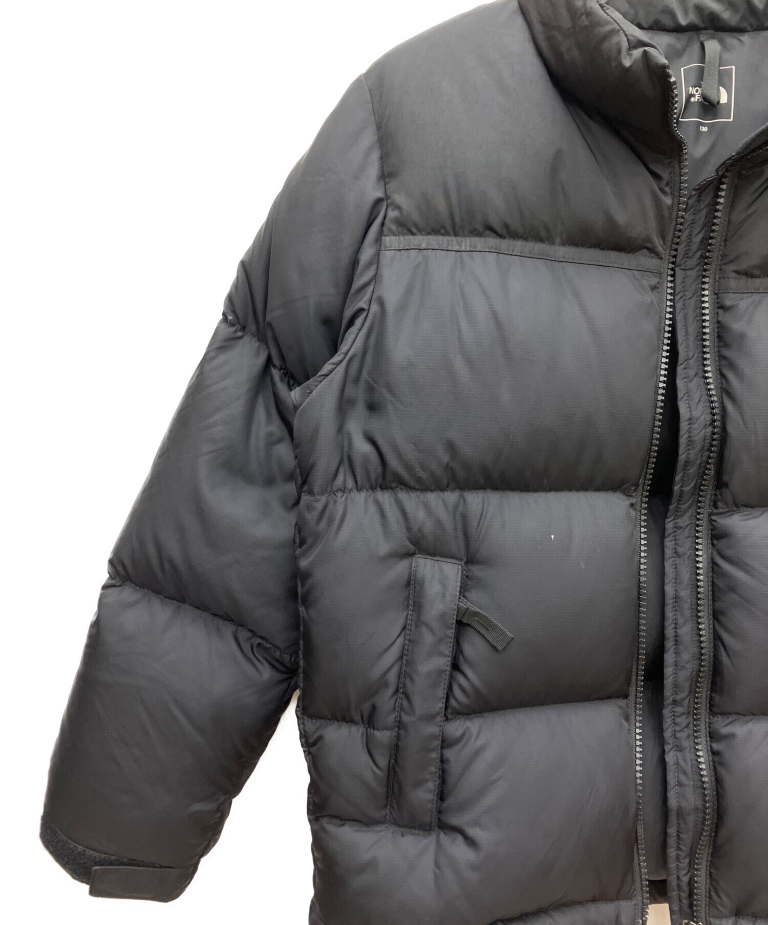【中古】THE NORTH FACE ヌプシジャケット グレー×ブラック 中古・古着通販】THE NORTH FACE (ザ ノース フェイス) ヌプシ