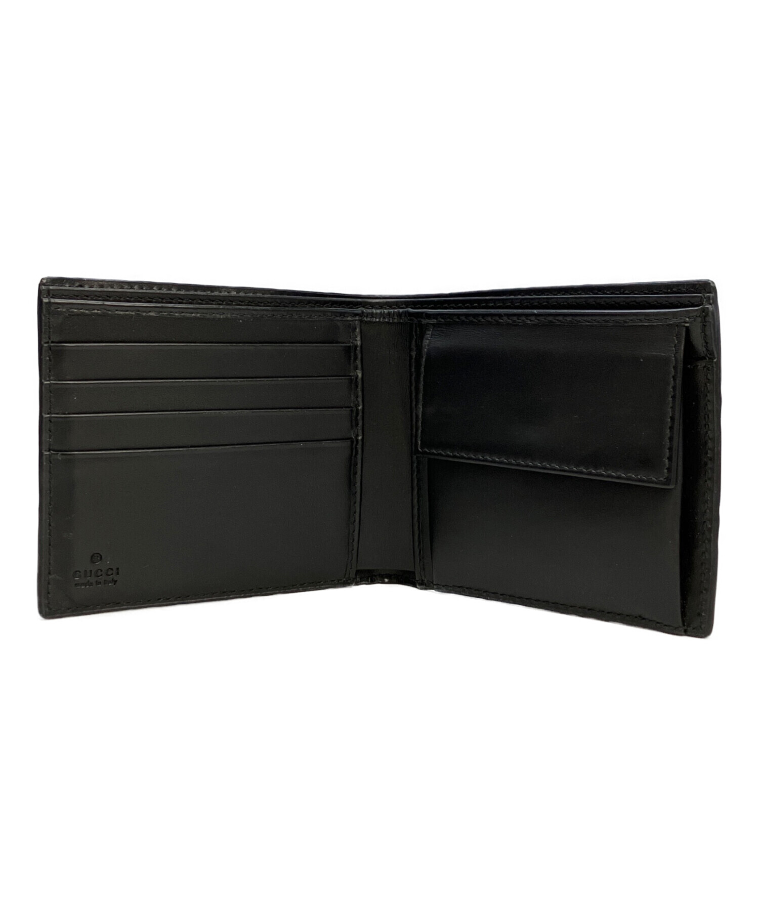 未使用品　箱・タグ付き　GUCCI グッチ　二つ折り財布　レザー　ブラック　希少 中古・古着通販】GUCCI (グッチ) 2つ折り財布 グッチシマ ブラック