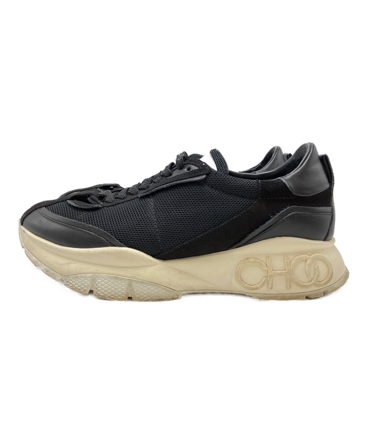 h.NAOTO 刺繍入り黒プラットフォームシューズ USED 中古・古着通販】JIMMY CHOO (ジミーチュウ) スニーカー ブラック
