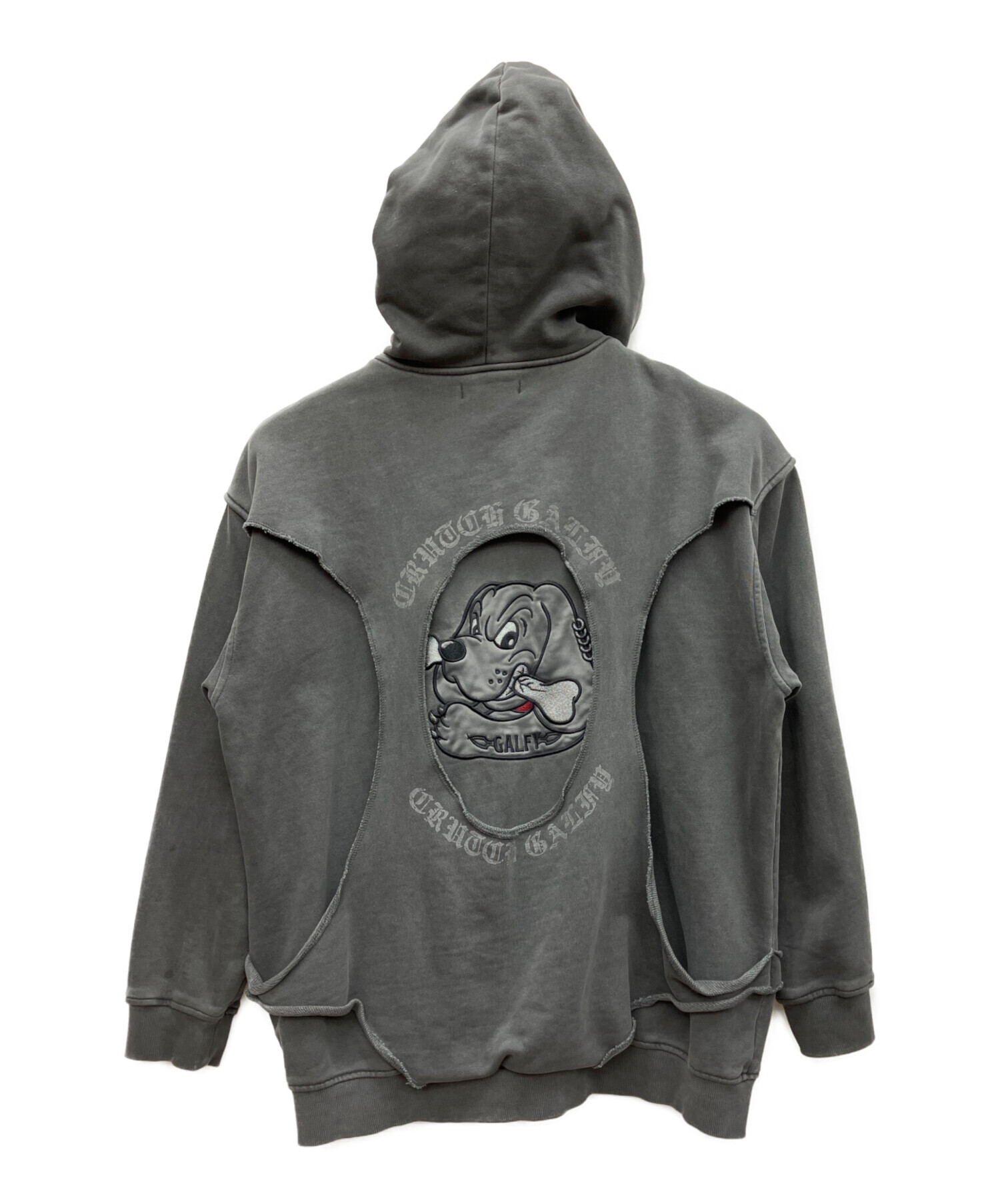 ガルフィー パーカー 中型犬 グレー 中古・古着通販】GALFY (ガルフィー) 穴の向こうにわんちゃんパーカー