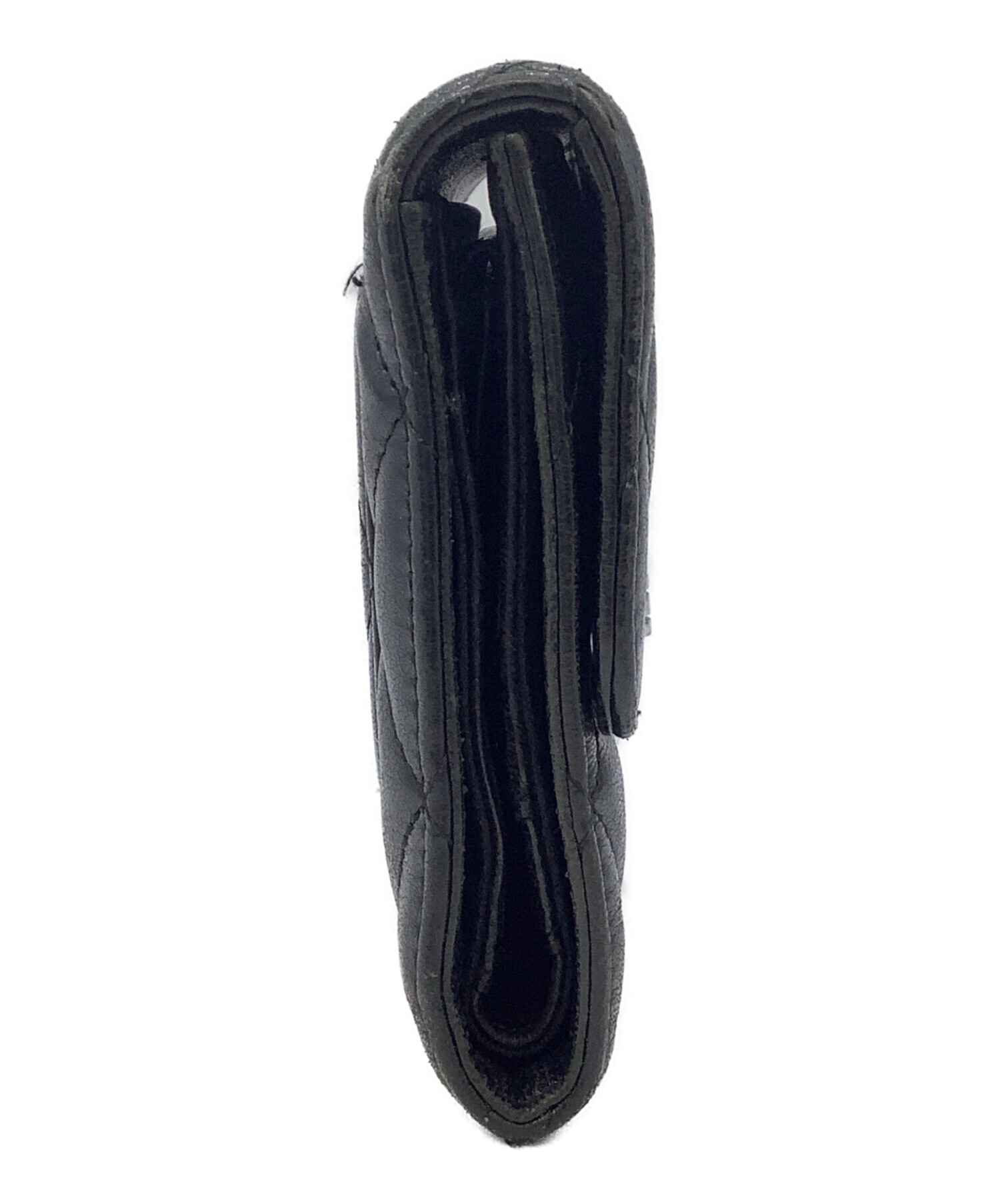 中古・古着通販】CHANEL (シャネル) 三つ折り長財布 ブラック
