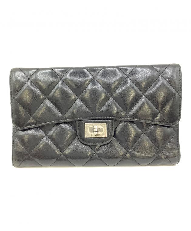 中古・古着通販】CHANEL (シャネル) 三つ折り長財布 ブラック