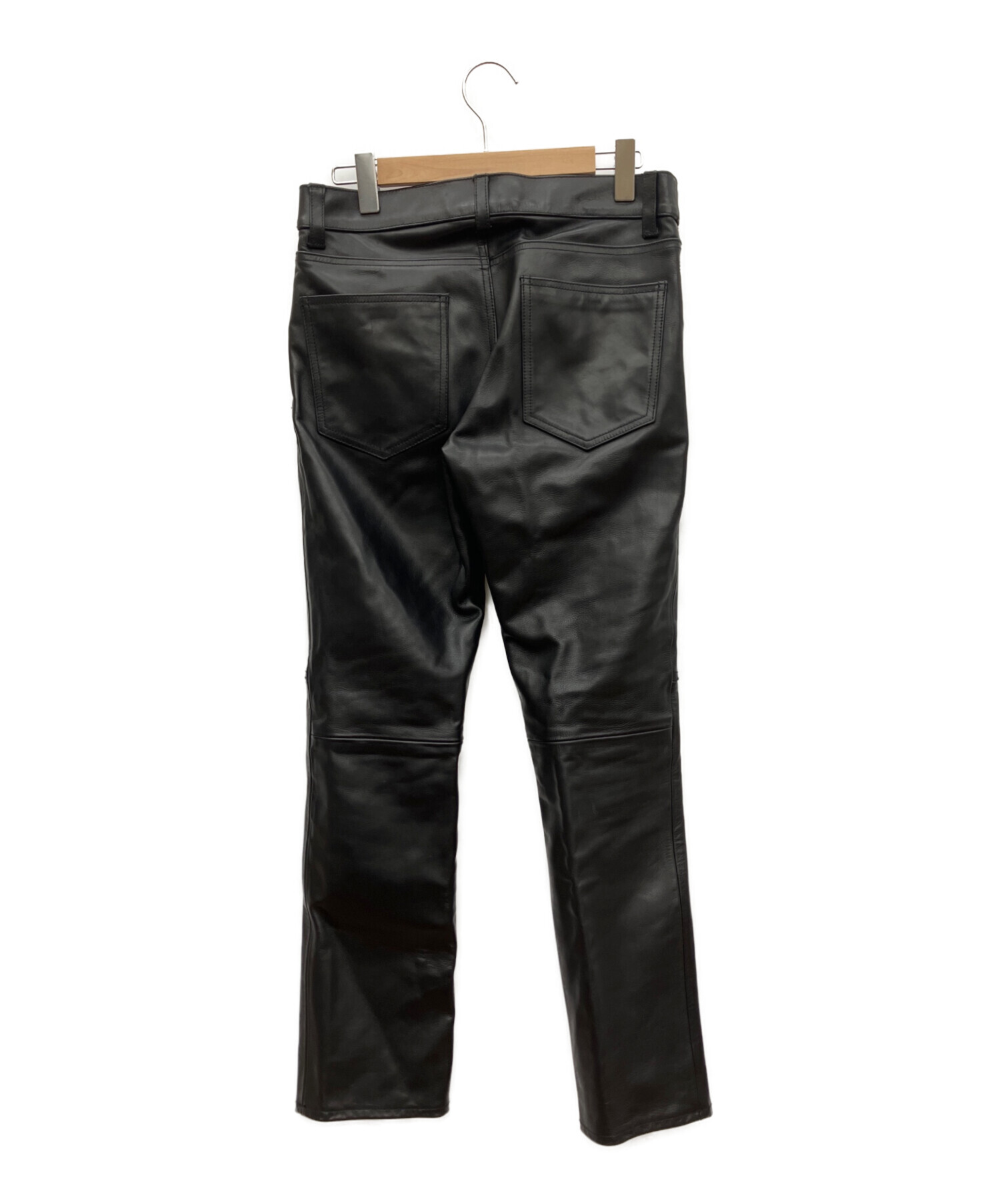 中古・古着通販】BEAMS (ビームス) カウレザーパンツ ブラック サイズ