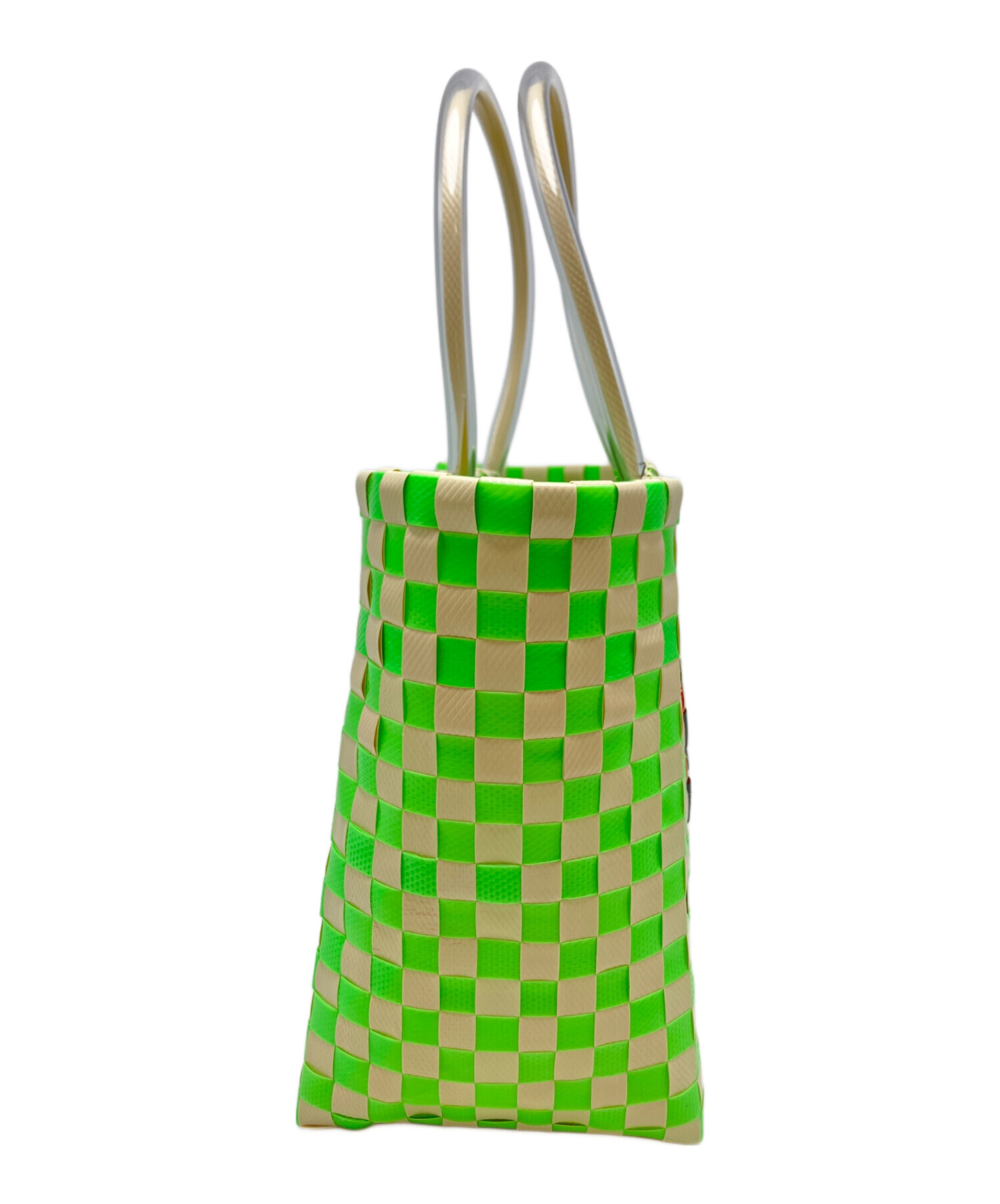 MARNI マルニマーケットピクニックバッグ　緑 中古・古着通販】MARNI (マルニ) ピクニックバッグ グリーン×オレンジ