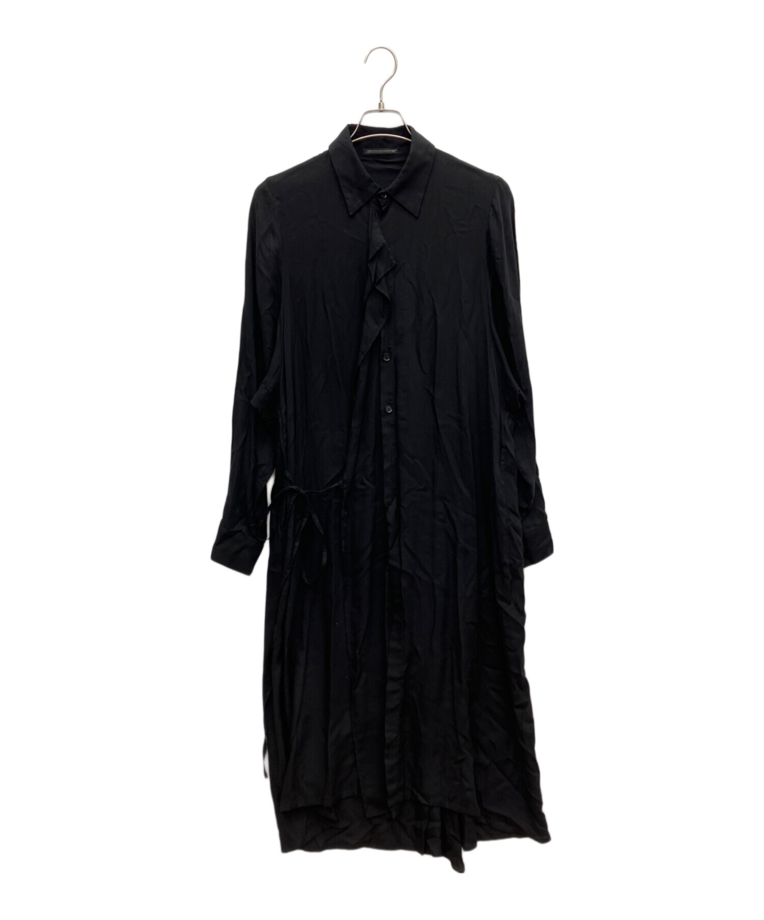 90s Yohji Yamamoto ヨージヤマモト シャツ ワンピース 黒 S 中古・古着通販】yohji yamamoto+noir (ヨウジヤマモトプリュス