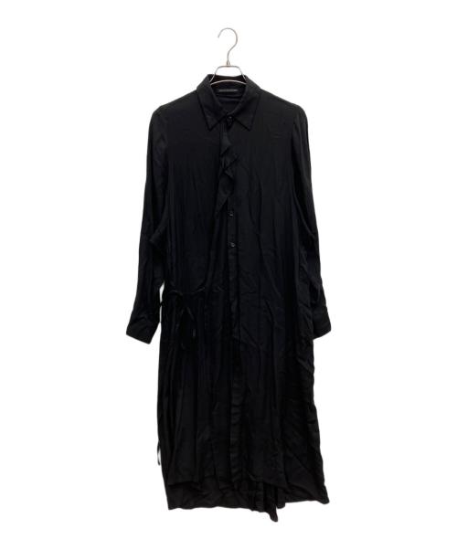 <ヨウジヤマモト>長袖ワンピース ボタン付きブラック 中古・古着通販】yohji yamamoto+noir (ヨウジヤマモトプリュス