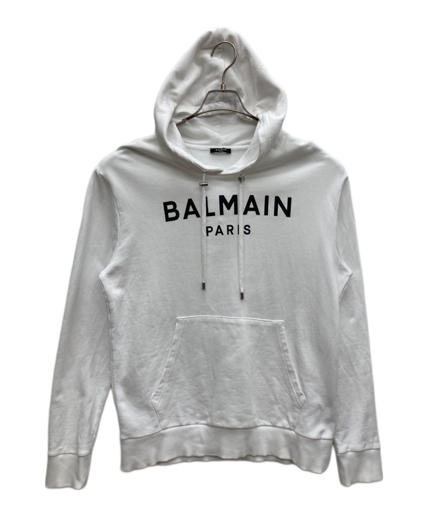 中古・古着通販】BALMAIN (バルマン) プルオーバーパーカー ホワイト