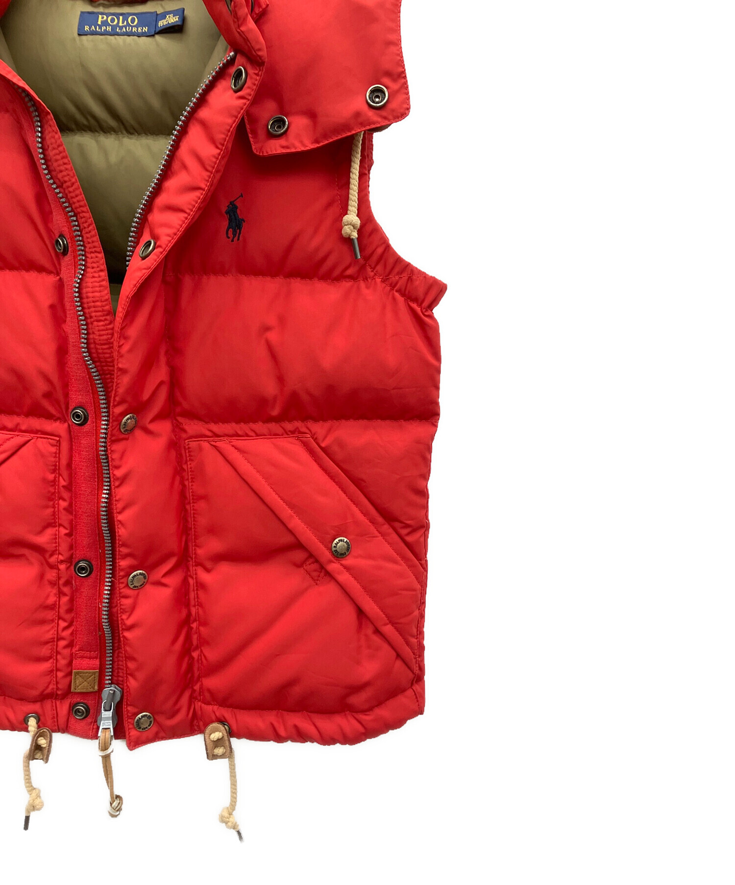 Ralph Lauren 赤 ダウンベスト S フードついてないです。 中古・古着