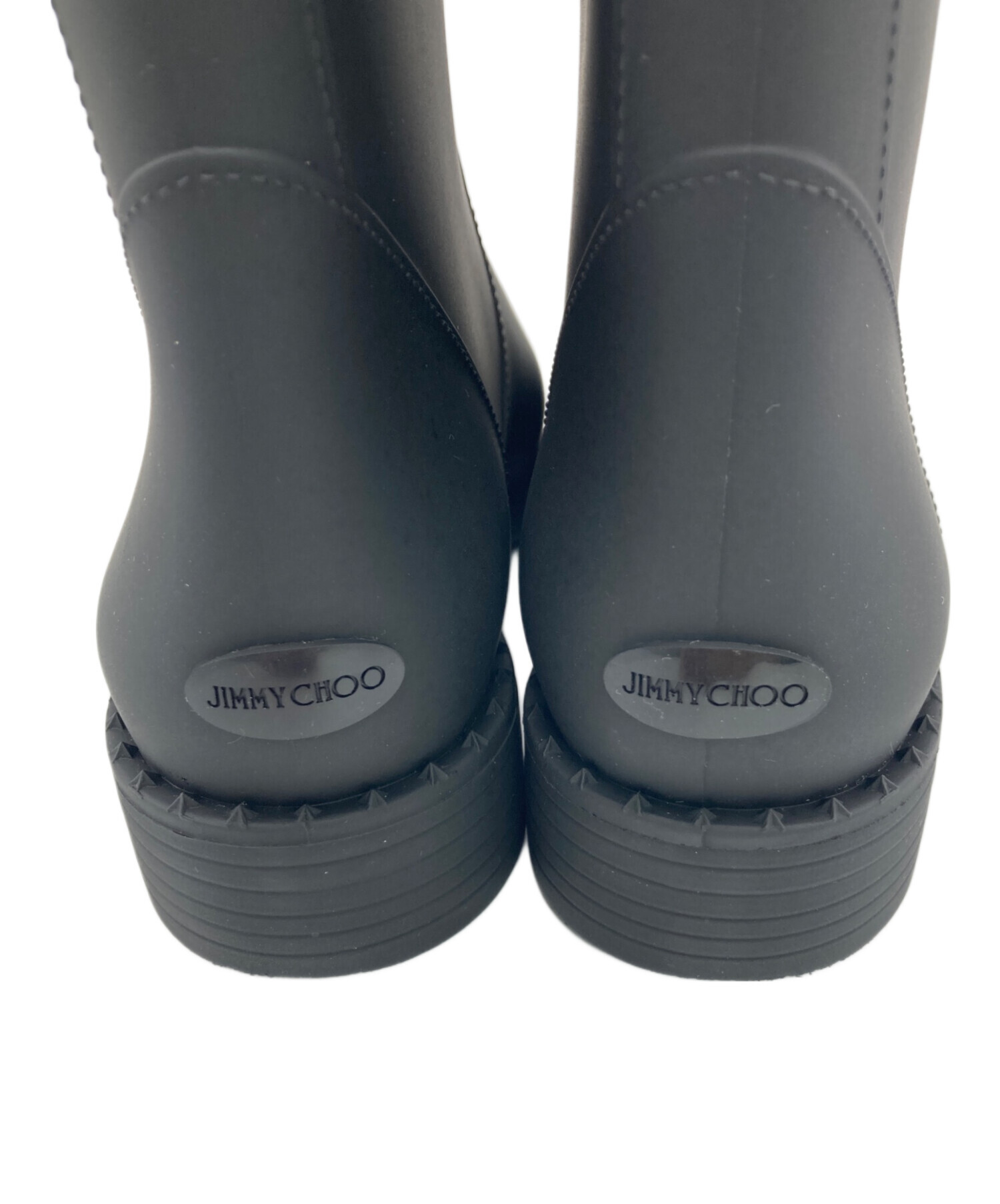 JIMMY CHOO レインブーツ ブラック37 23.5センチ 中古・古着通販】JIMMY CHOO (ジミーチュウ) レインブーツ EDITH