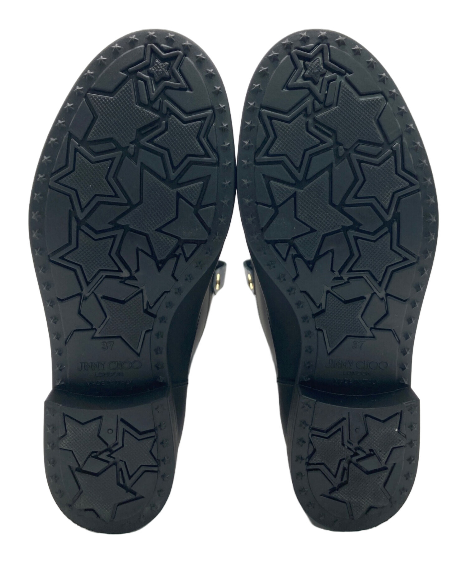 JIMMY CHOO ジミーチュウ レインブーツ スタースタッズブラック 37 中古・古着通販】JIMMY CHOO (ジミーチュウ) レインブーツ EDITH