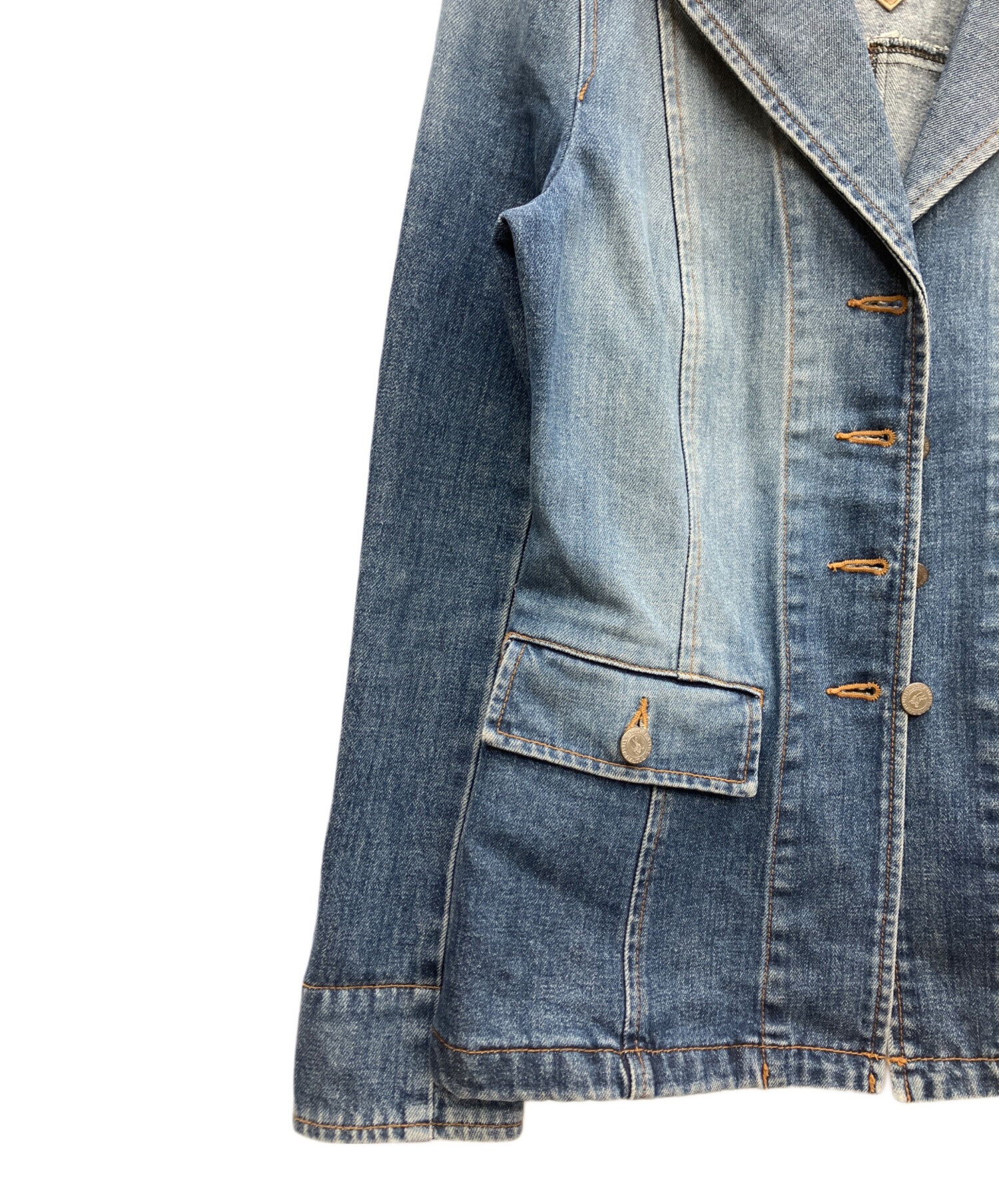 BURBERRY BLUE LABEL デニム コート ファー 豹柄 Aライン 中古・古着通販】BURBERRY BLUE LABEL (バーバリー ブルー レーベル