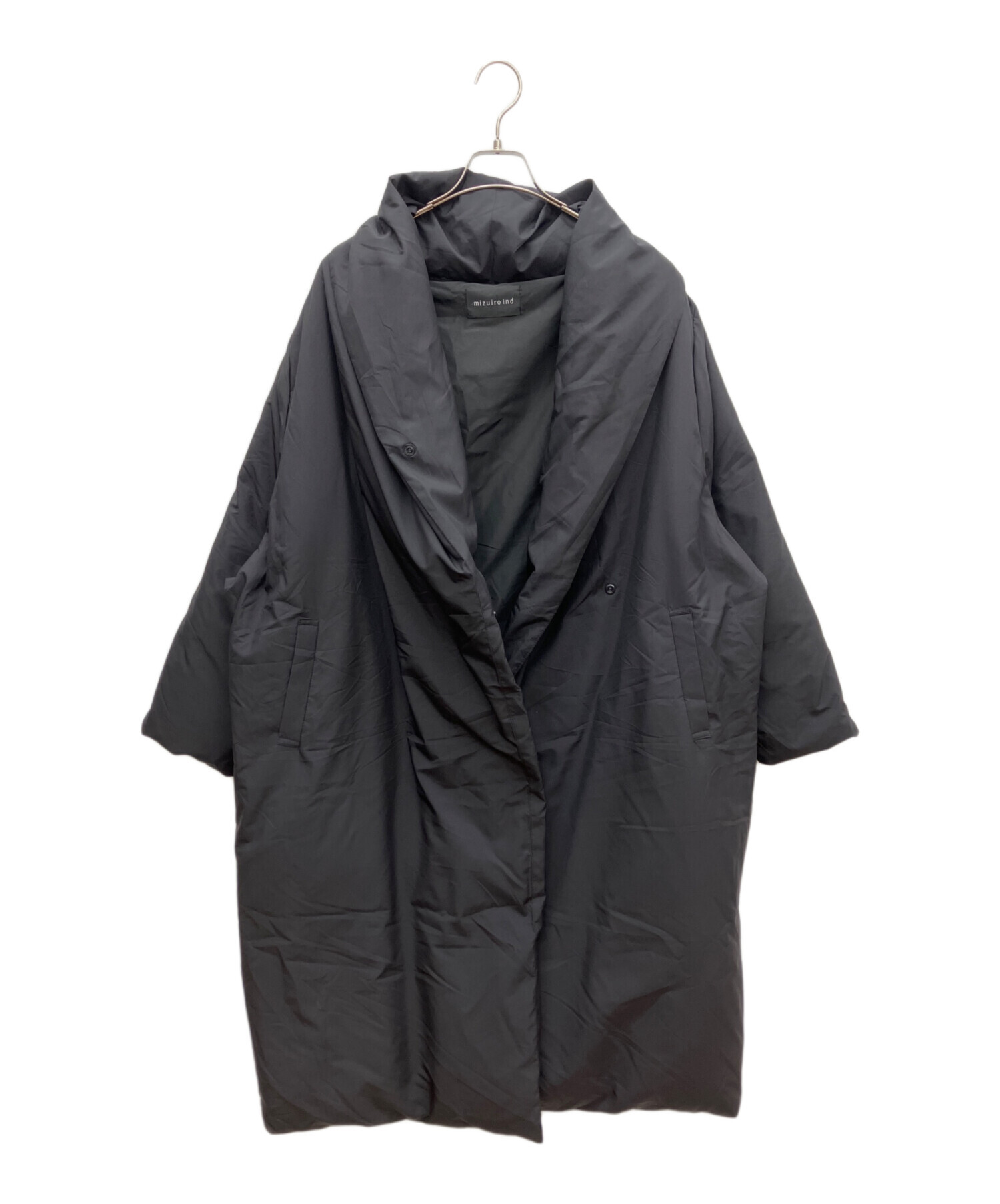 中古・古着通販】mizuiro-ind (ミズイロインド) ダウンコート ブラック 中古・古着通販】mizuiro-ind (ミズイロインド) ダウンコート ブラック